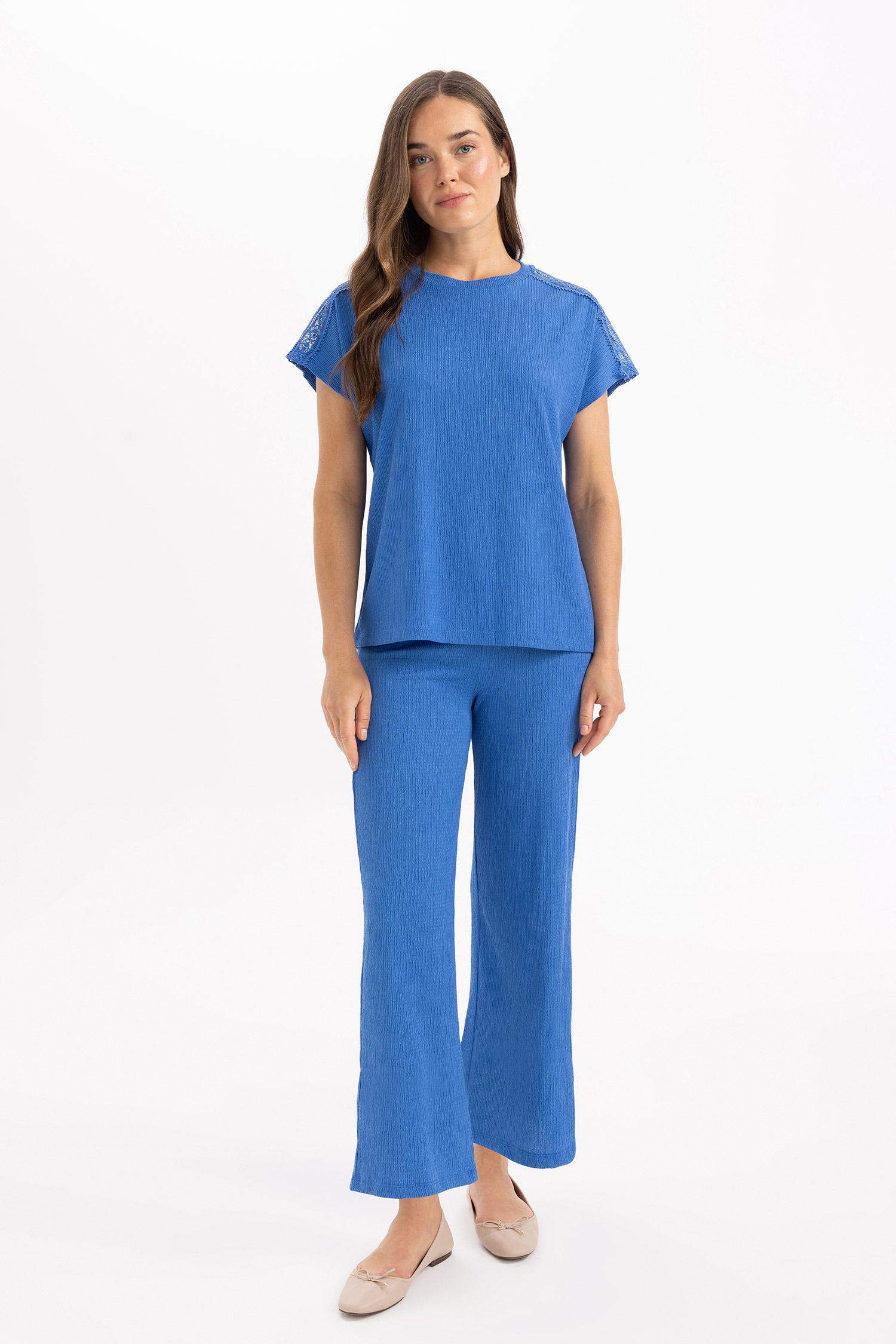 Wide Leg Straight Crop Trousers