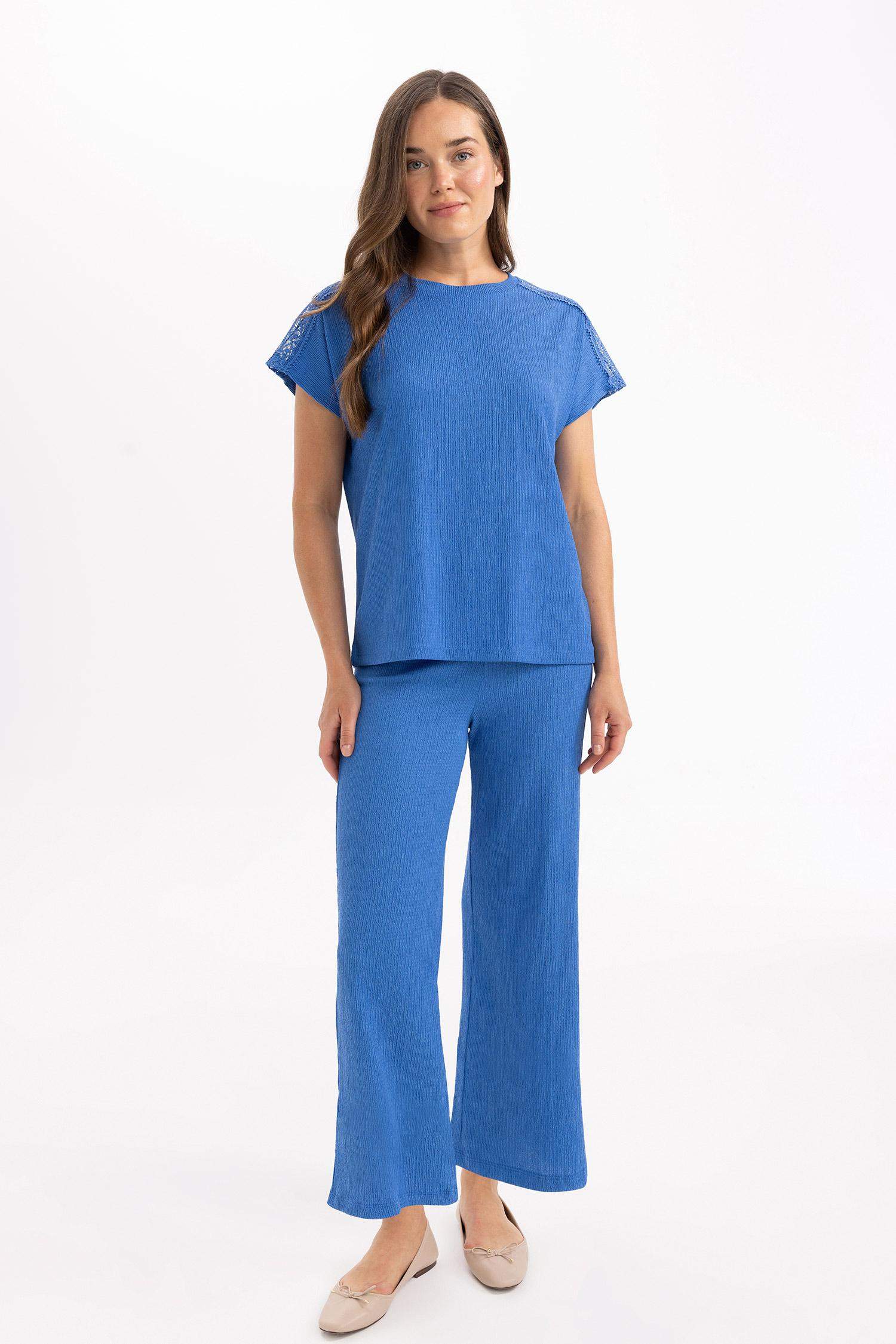 Wide Leg Straight Crop Trousers
