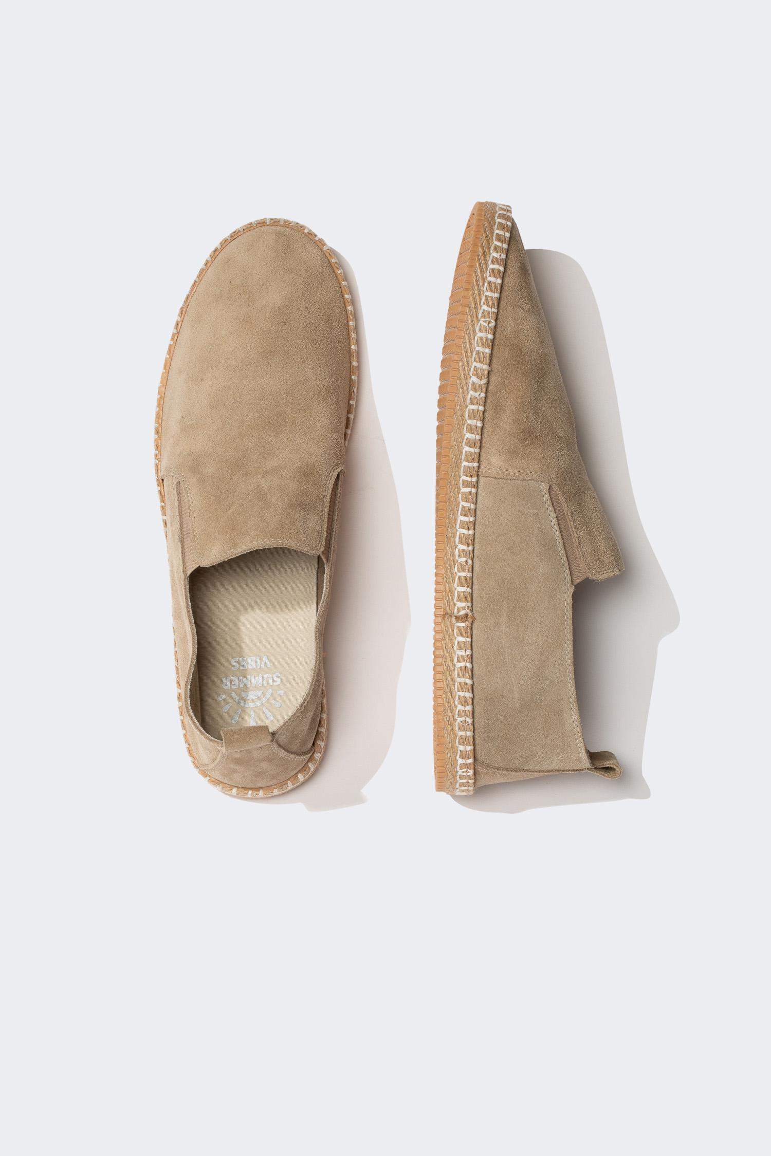 Erkek Düz Taban Deri Süet Espadril