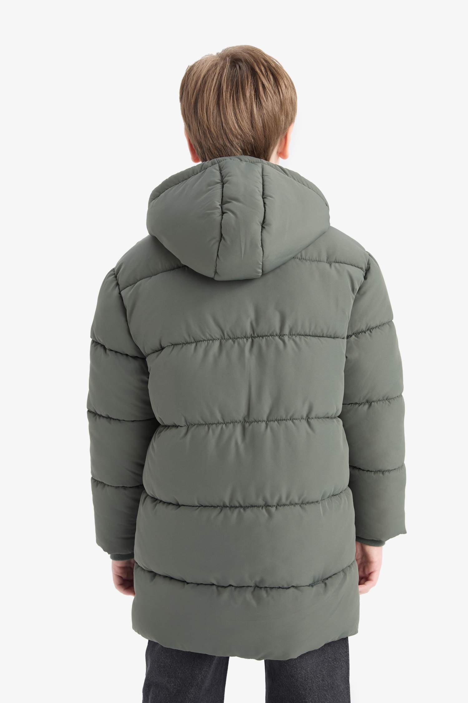Boy Hooded Zippered Waterproof Puffer Jacket