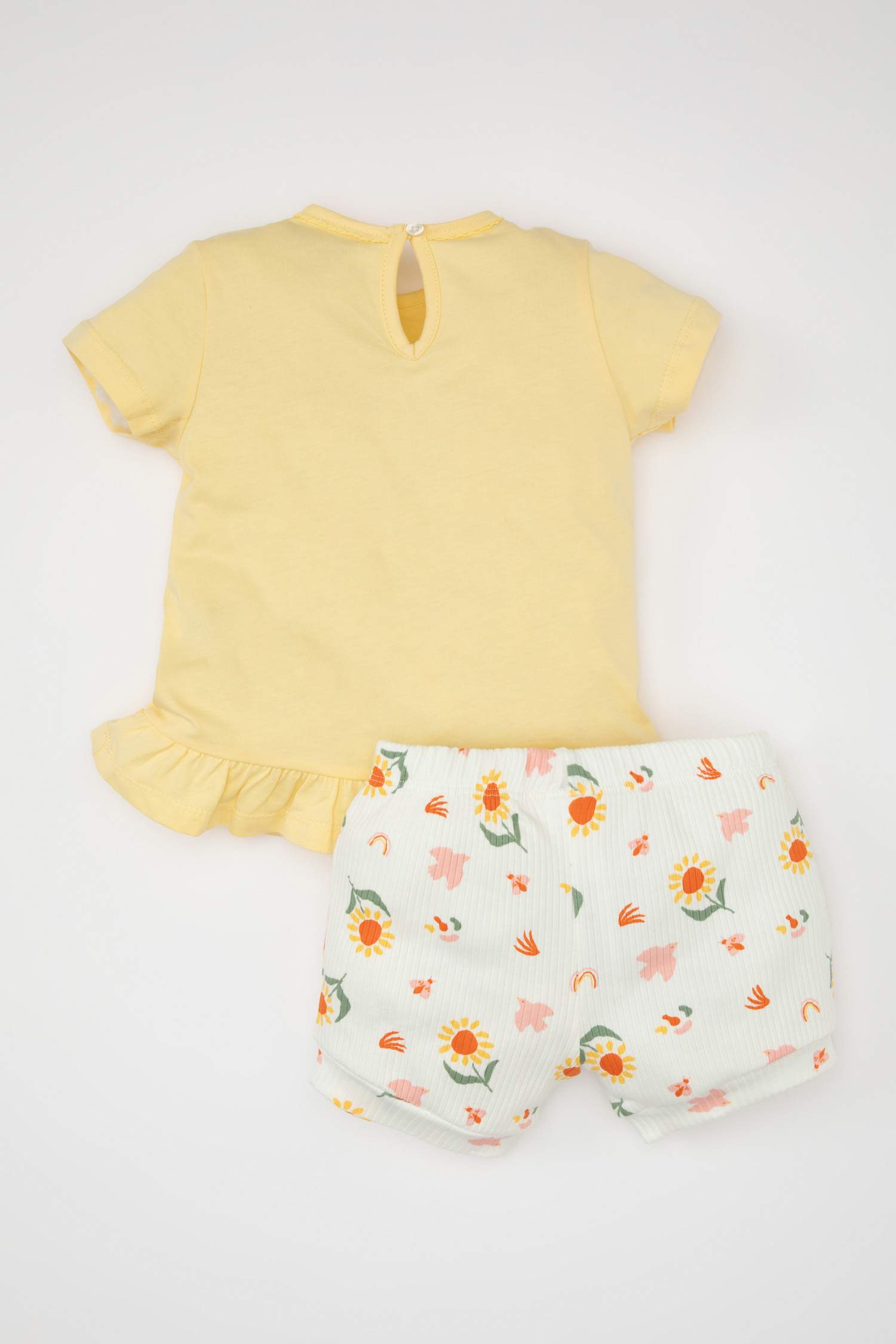 Baby Girl Ribbed Camisole Floral T-Shirt Shorts 2 Piece Set