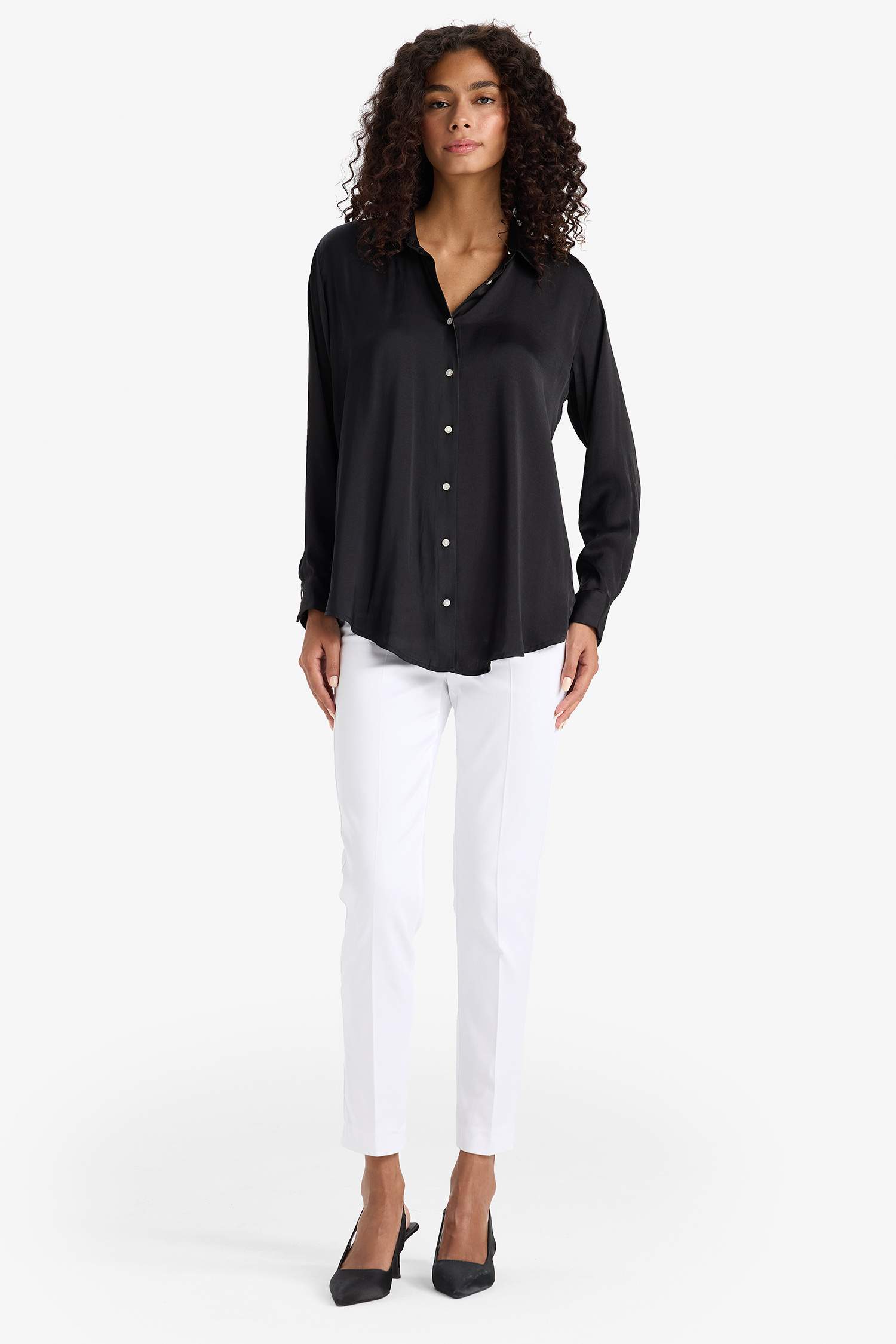 قميص ستان كم طويل قصة عادية