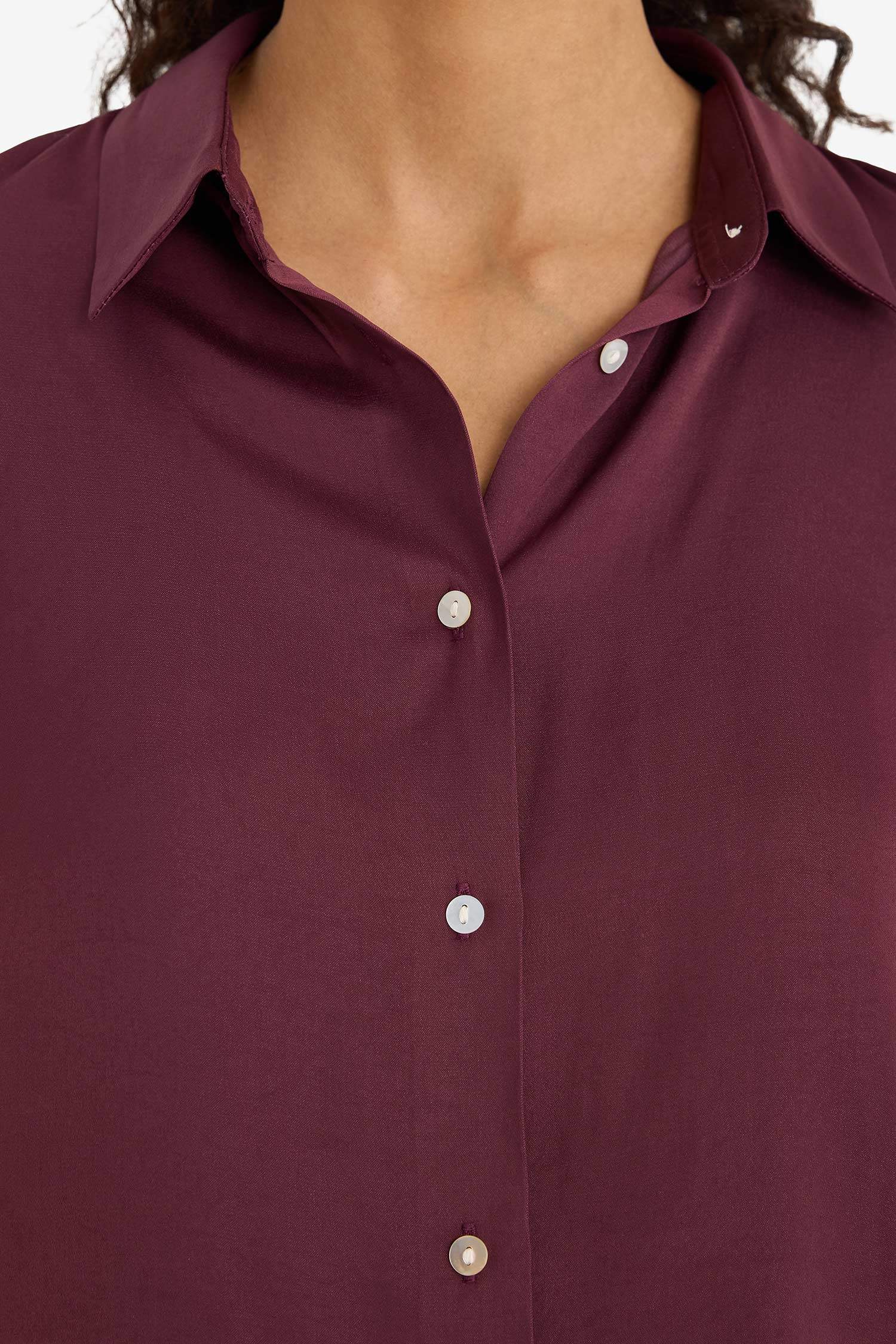 Regular Fit Long Sleeve Satin Shirt