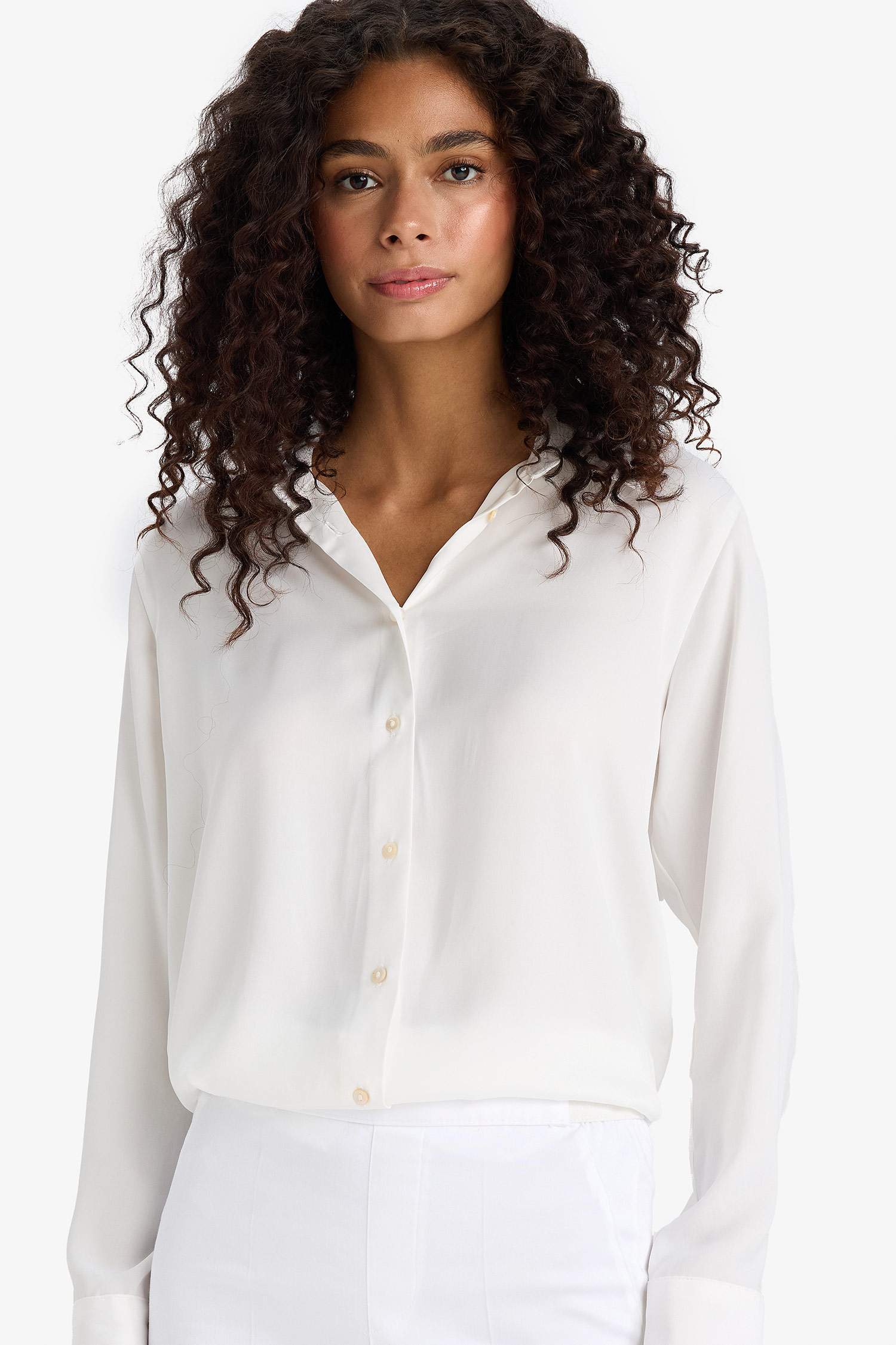 Regular Fit Long Sleeve Satin Shirt