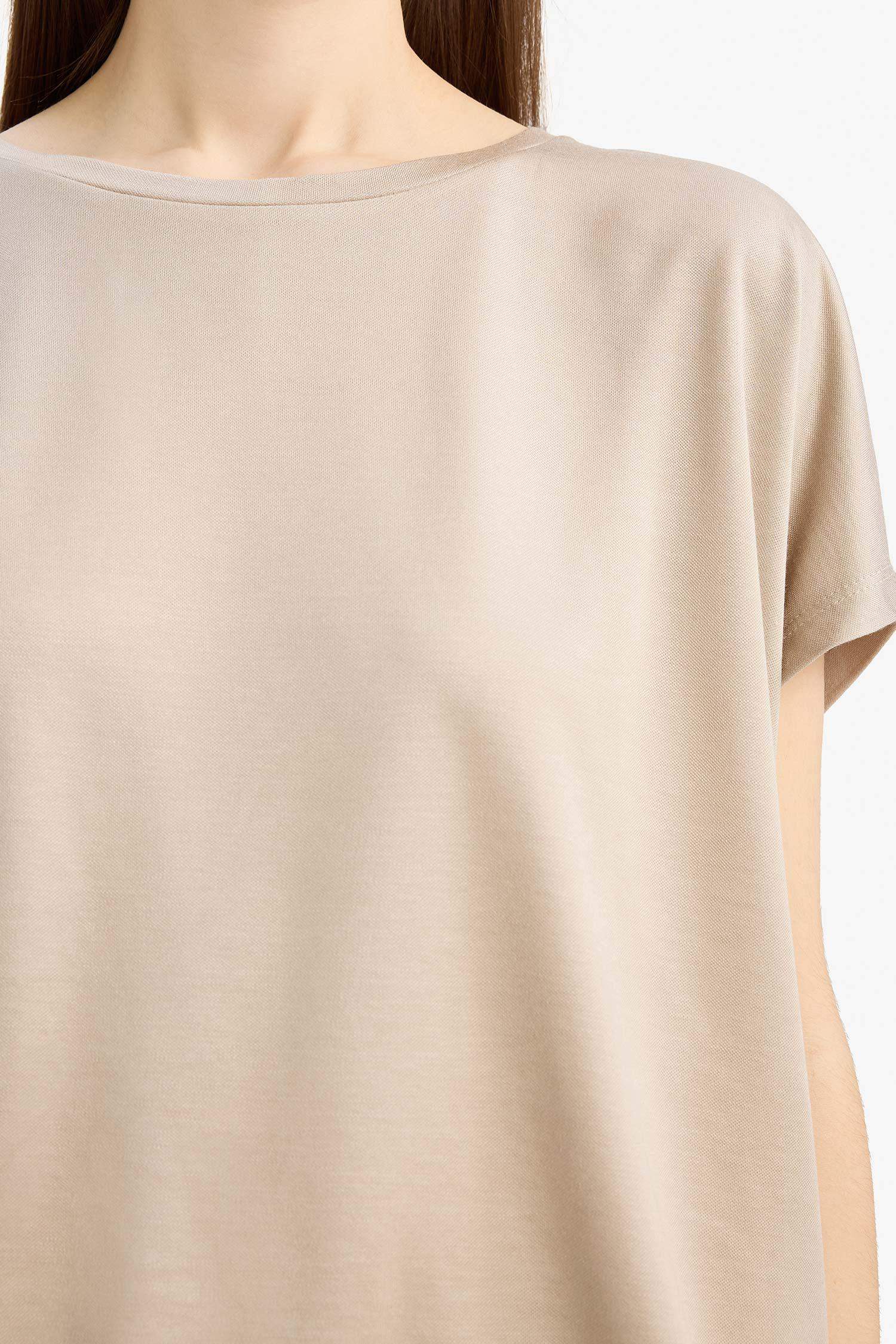 Bisiklet Yaka Basic Düz Modal Kısa Kollu Tişört