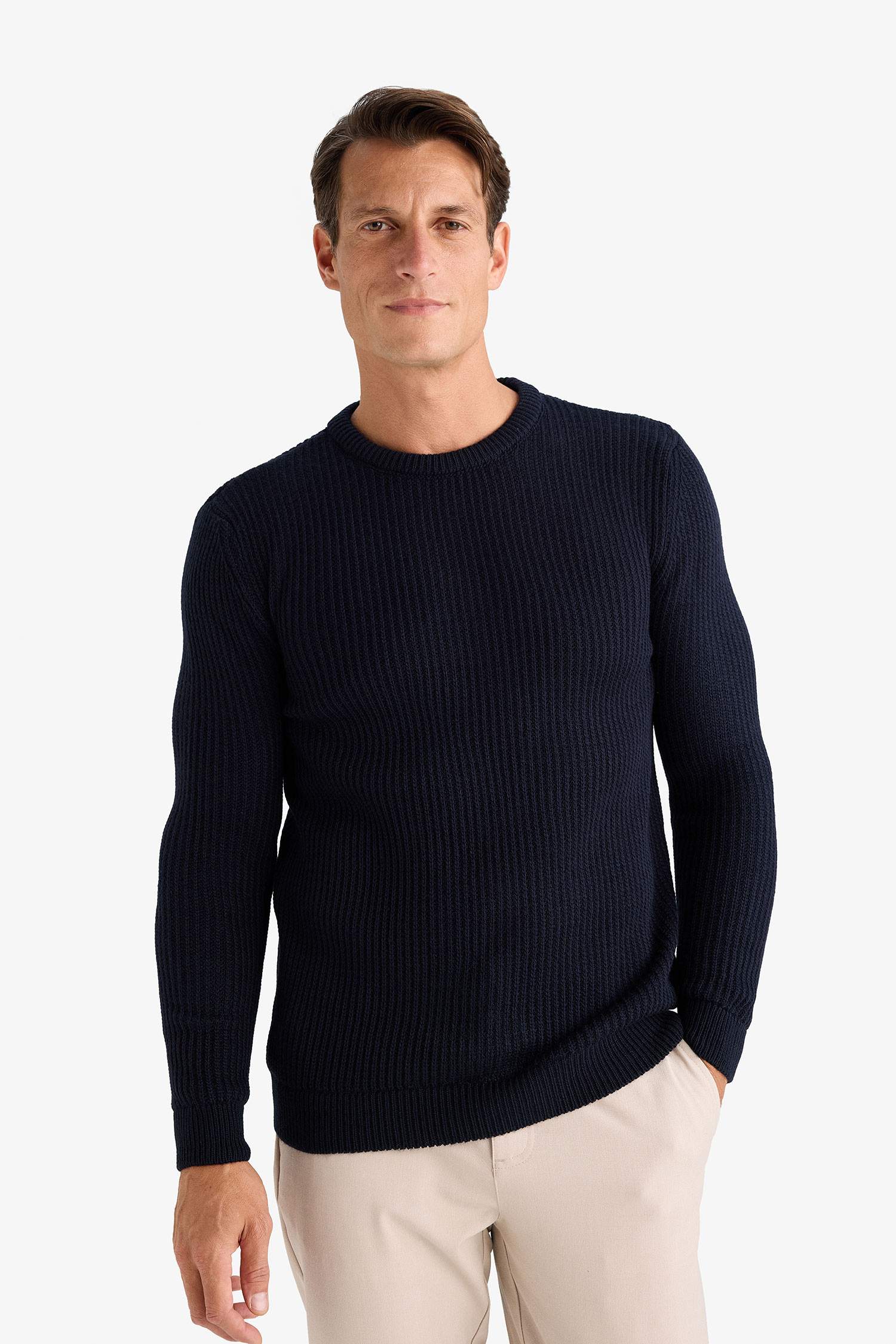 Standart Fit Bisiklet Yaka Triko Kazak