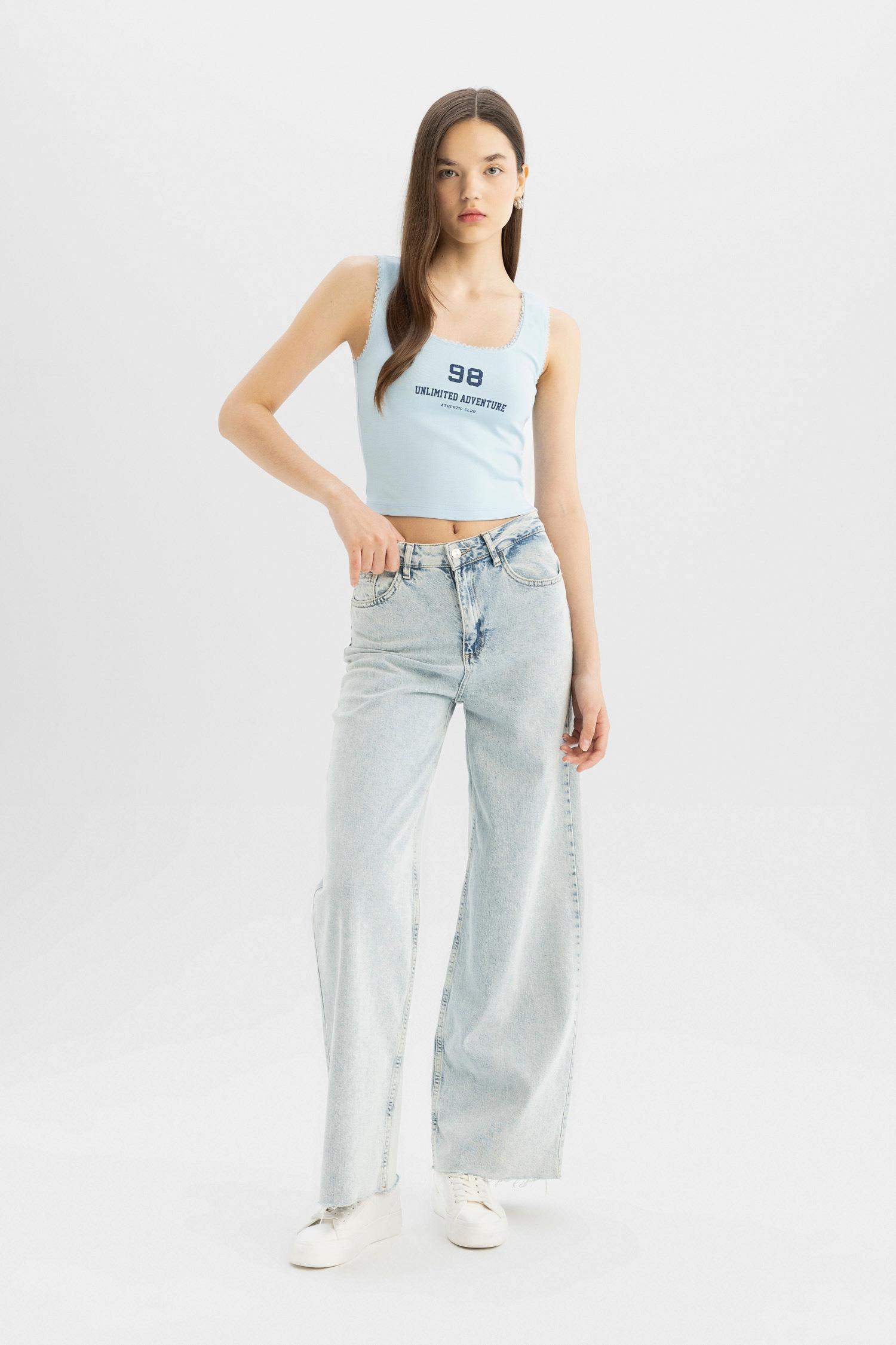 Débardeur Slim imprimé en Modal à Col en U