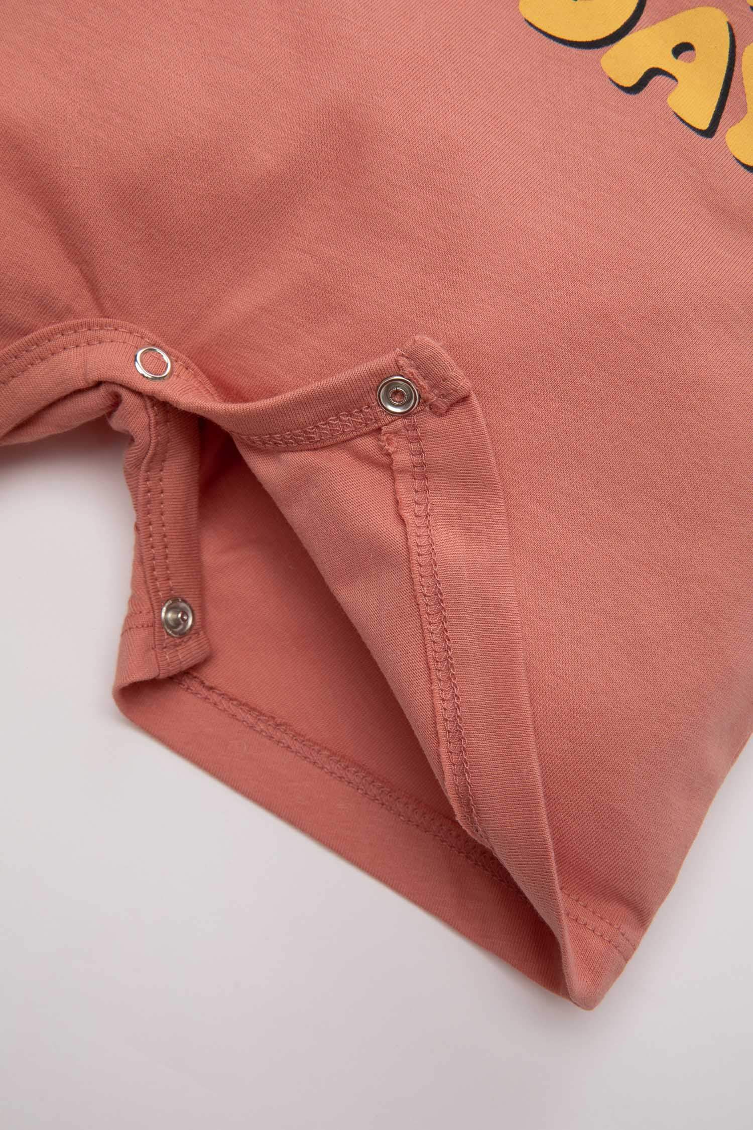 Erkek Bebek Yenidoğan Baskılı Penye 2'li Kısa Kollu Tulum