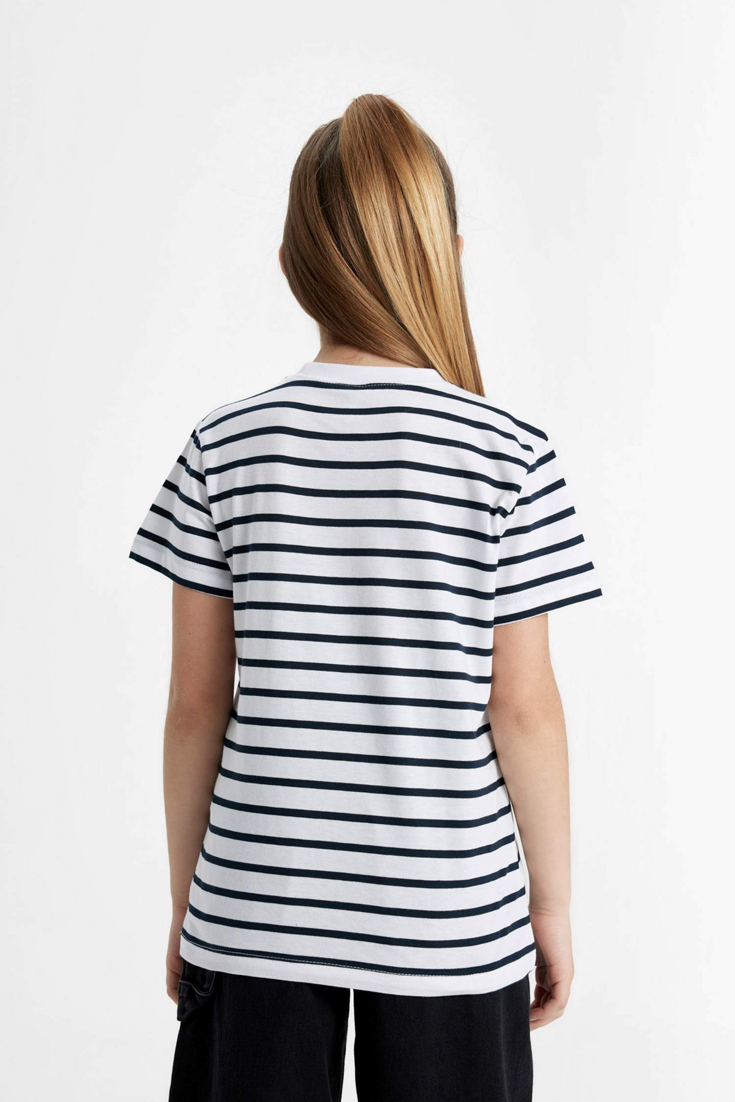 Girl Striped Short Sleeve T-Shirt