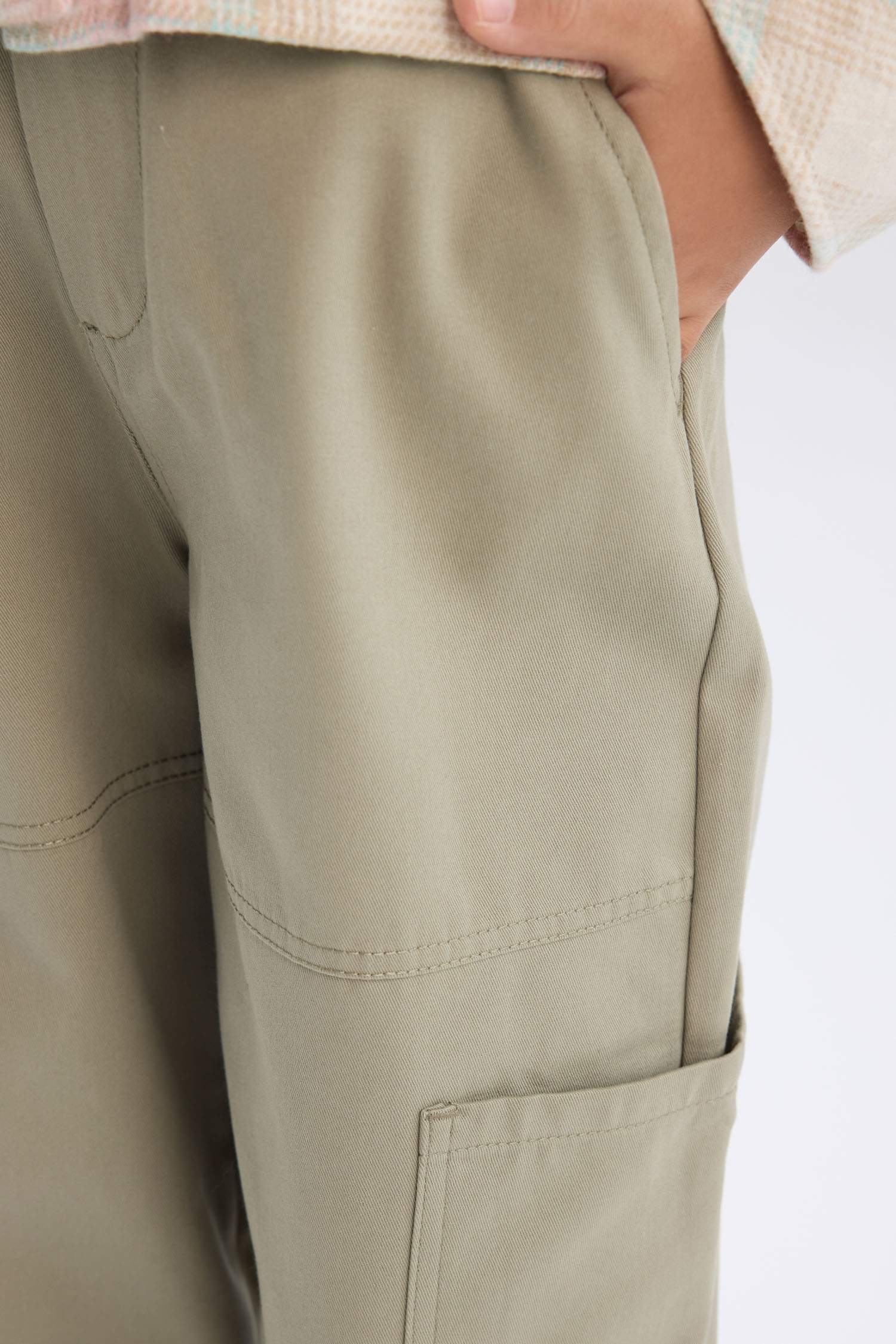 Girl Parachute Cotton Cargo Pants