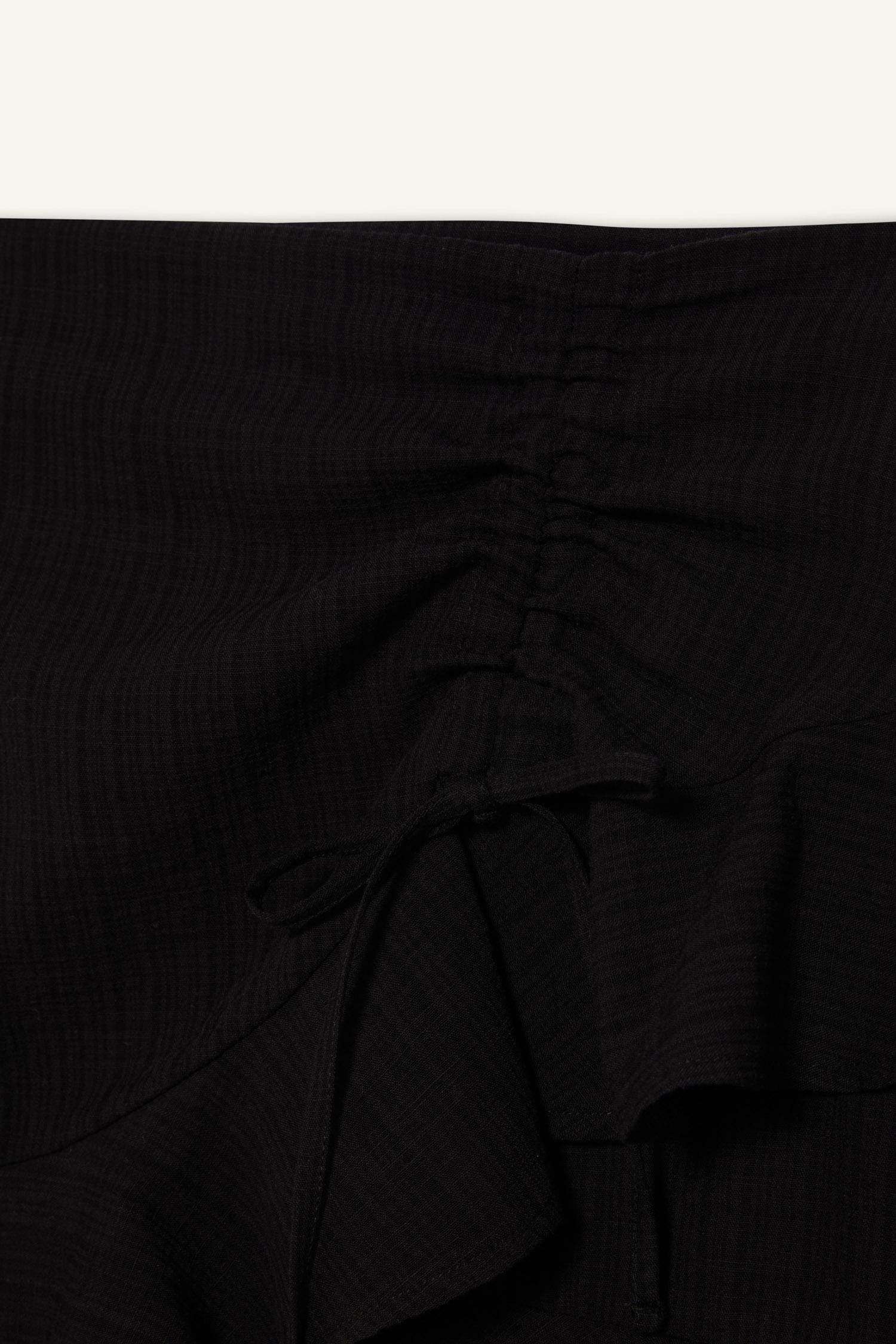 Linen Look Normal Waist Mini Skirt