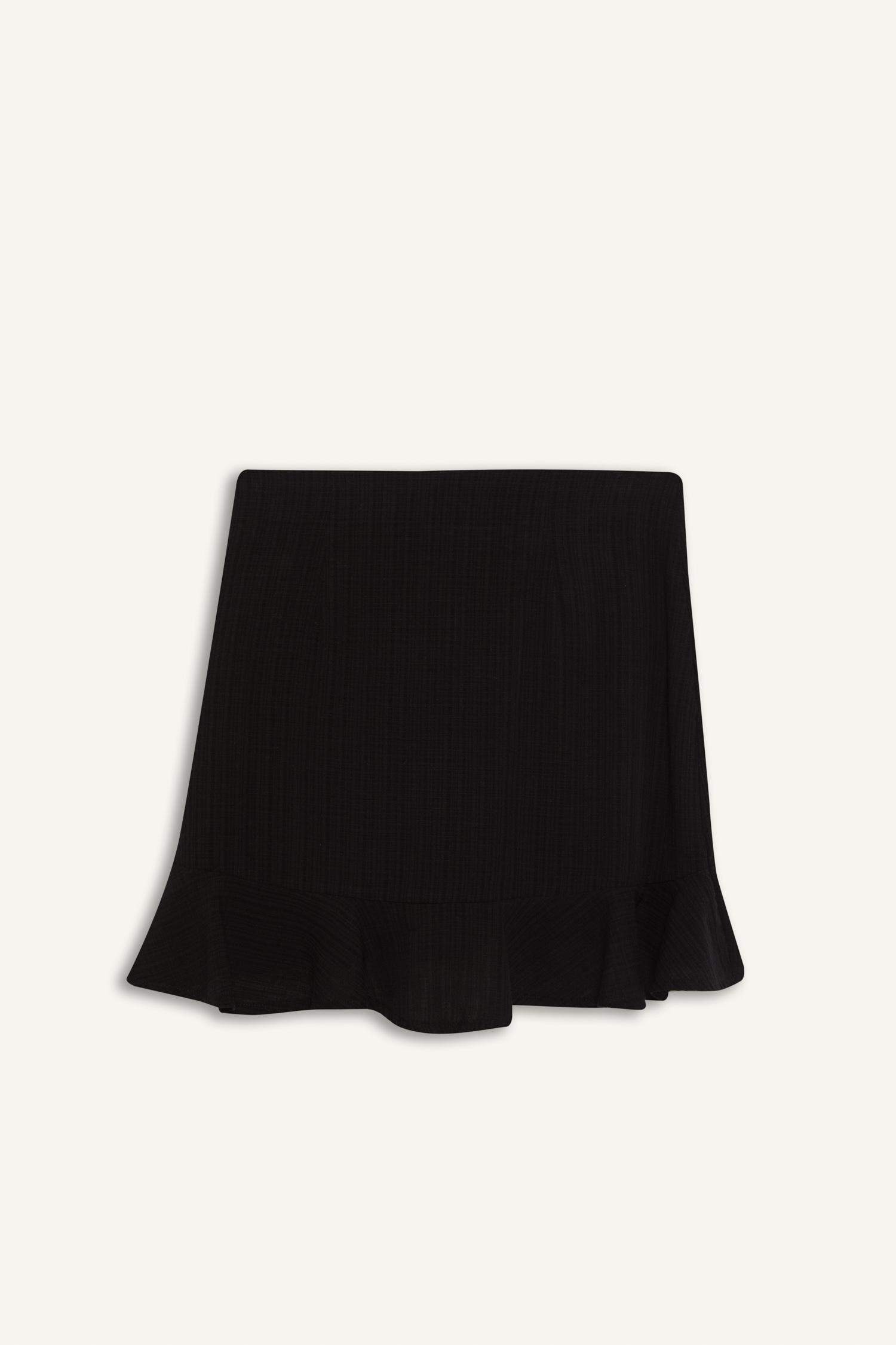 Linen Look Normal Waist Mini Skirt