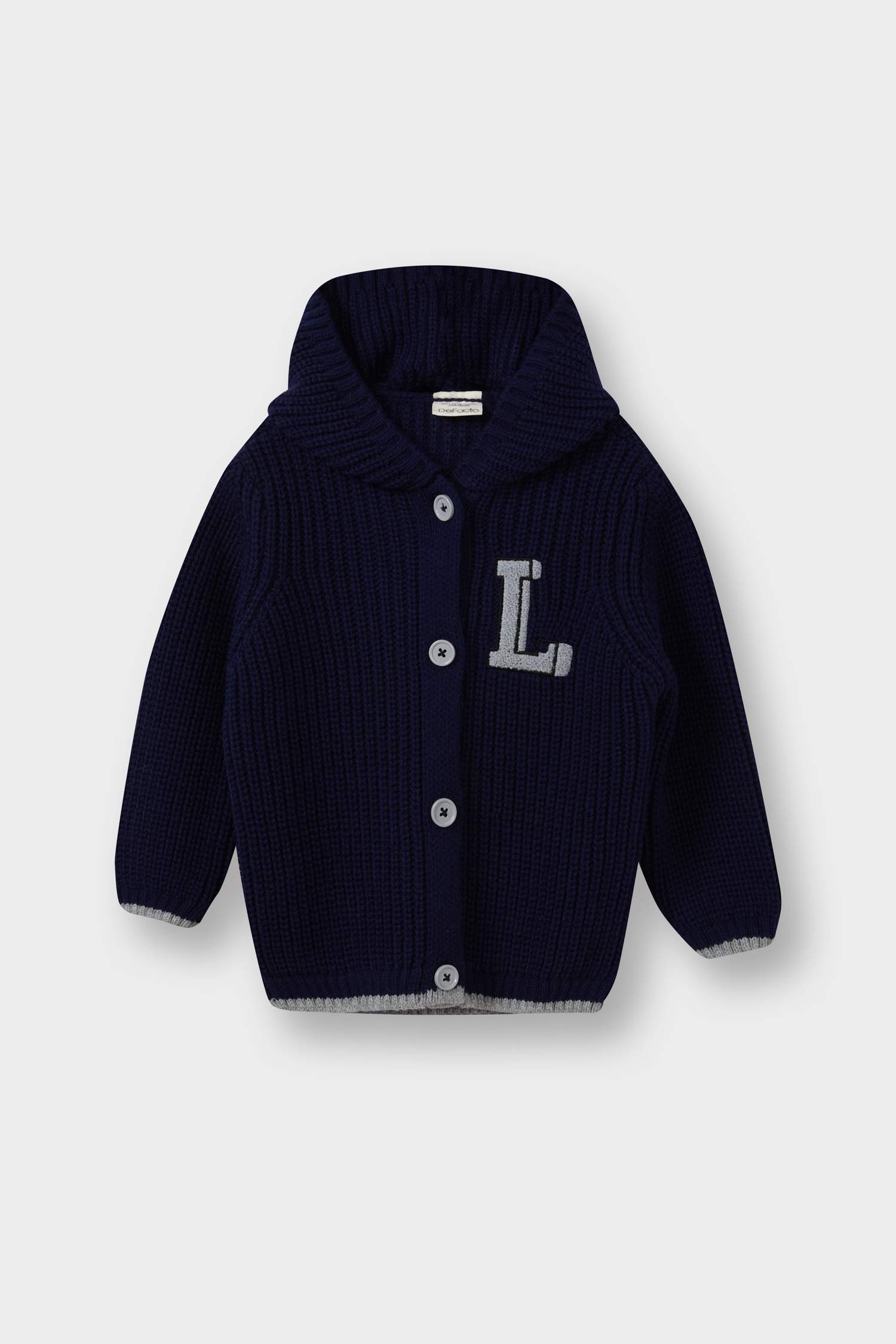 Baby Boy Hooded Buttons Knit Cardigan