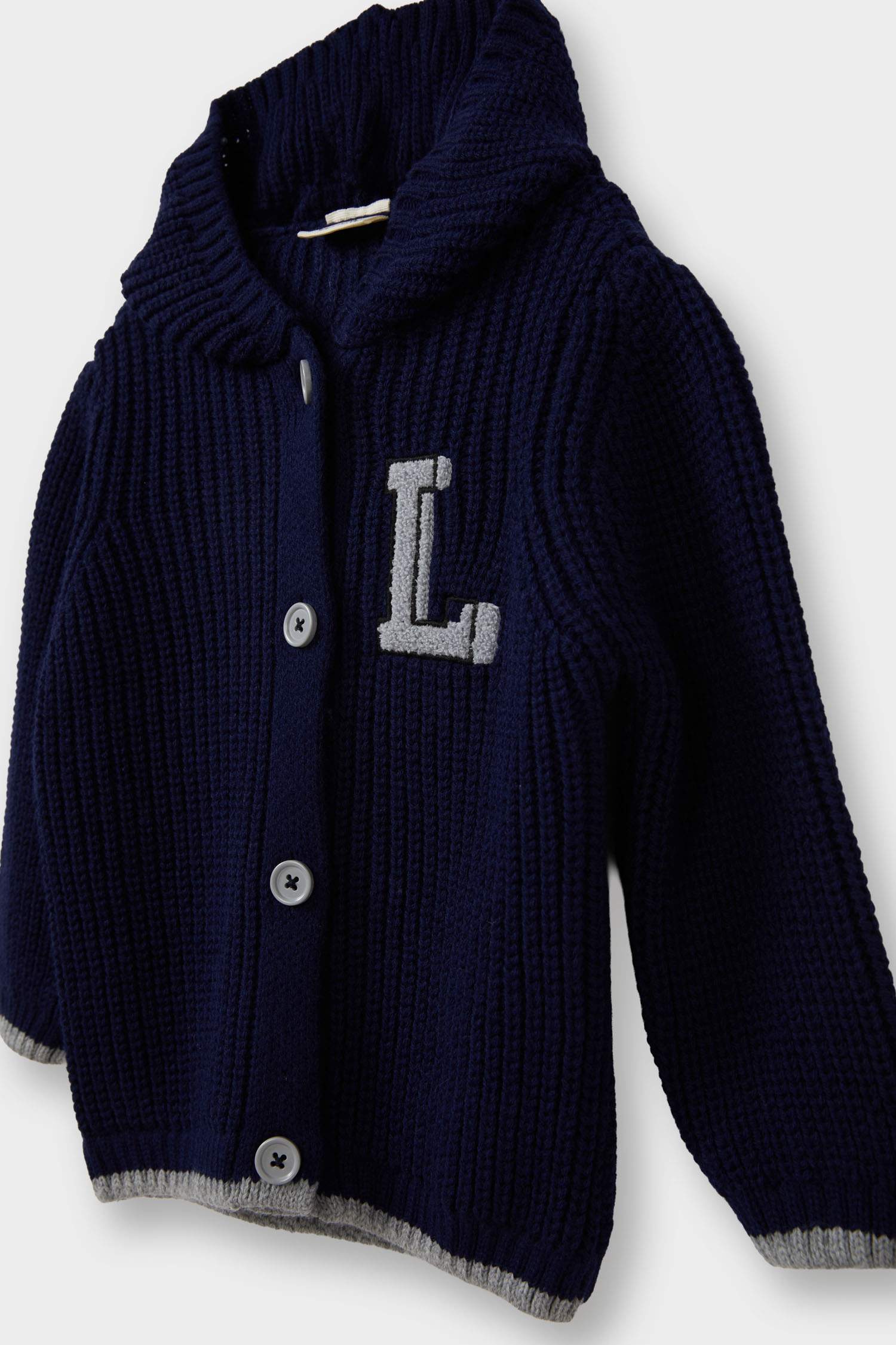 Baby Boy Hooded Buttons Knit Cardigan