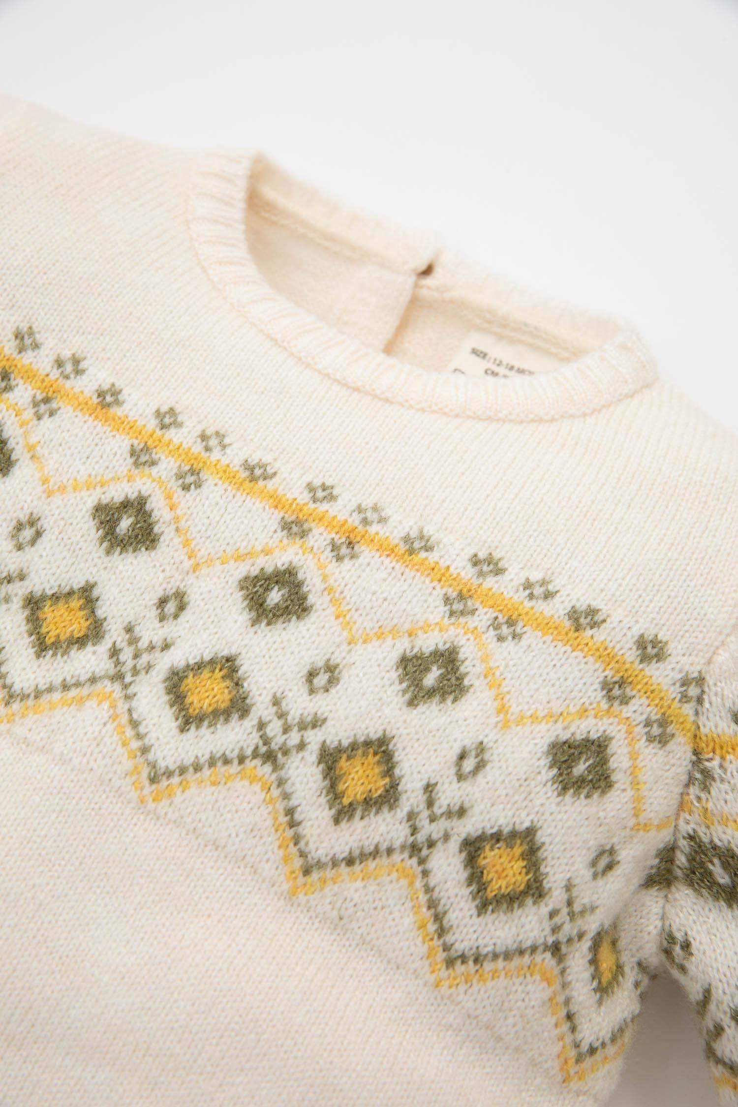 Baby Boy Ethnic Patterned Knitted Pullover