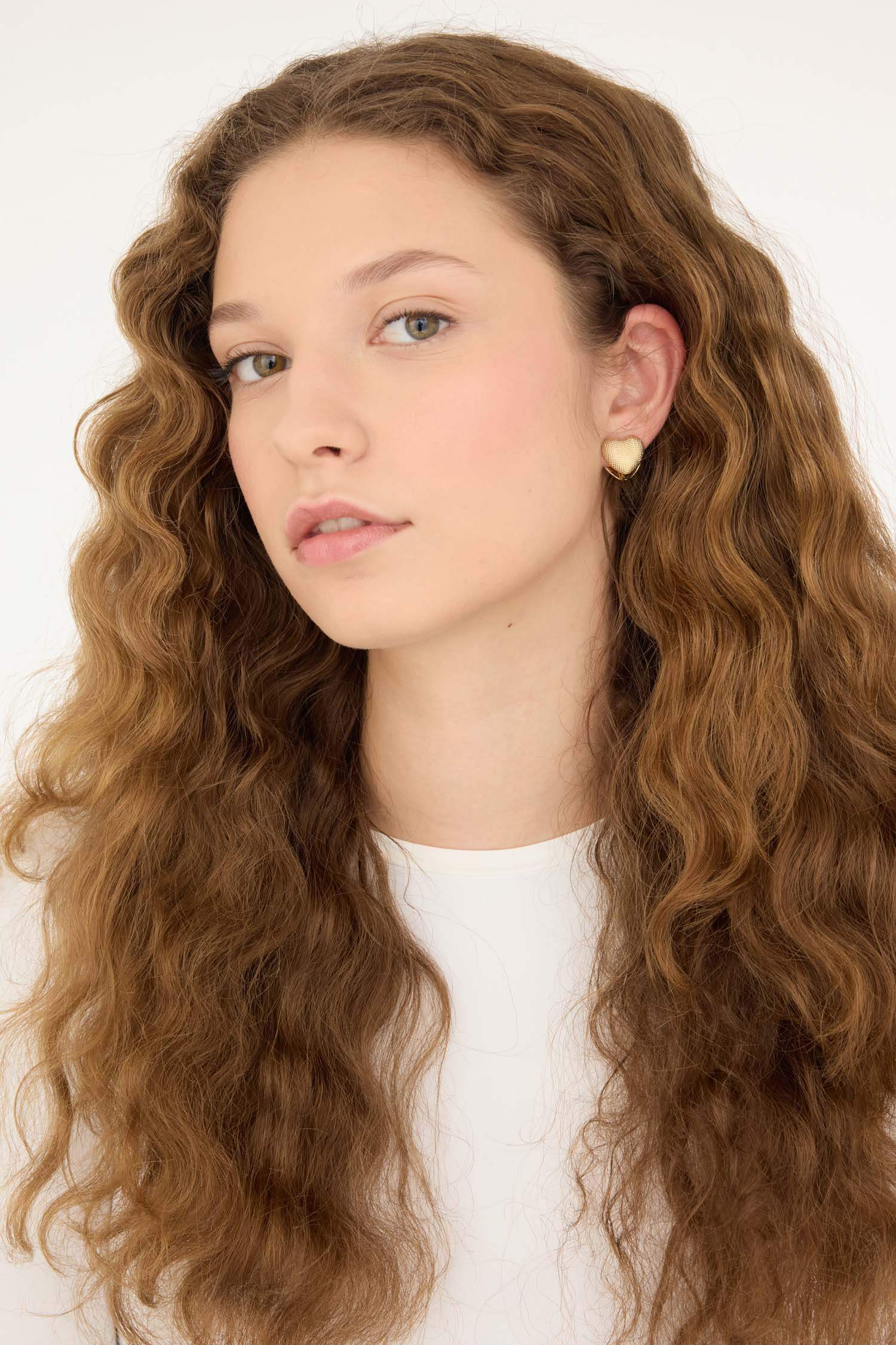 Kadın Gold Kalp Küpe