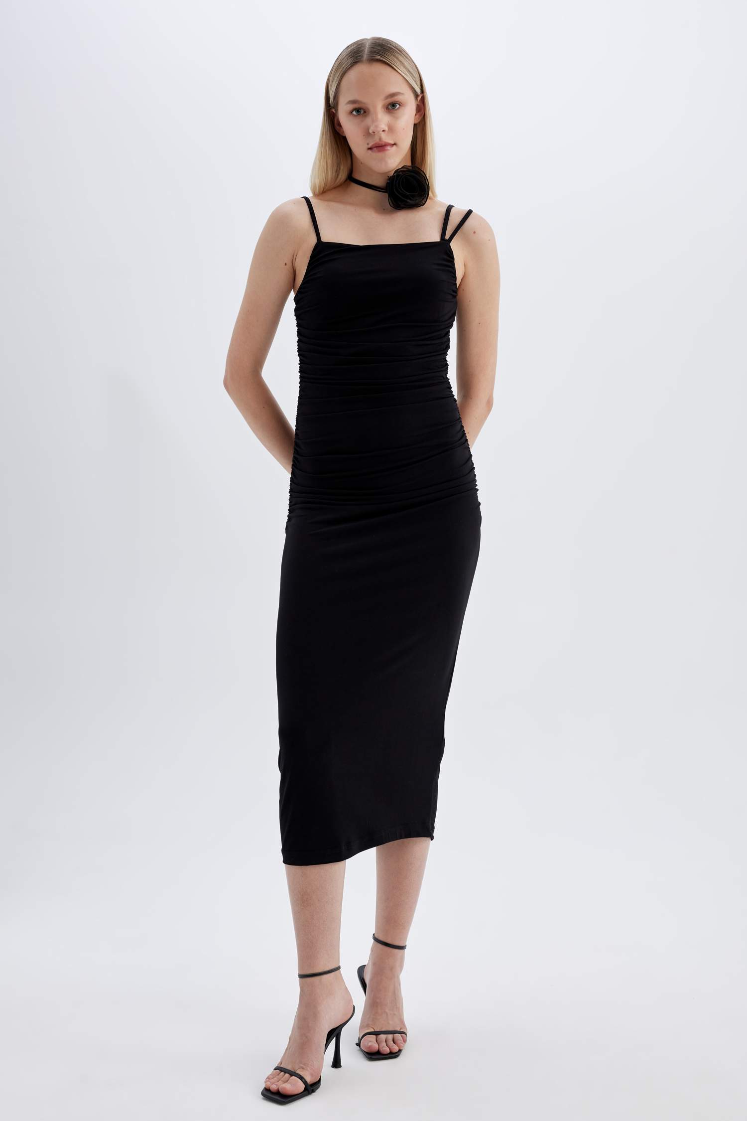 Bodycon Strappy Midi Dress