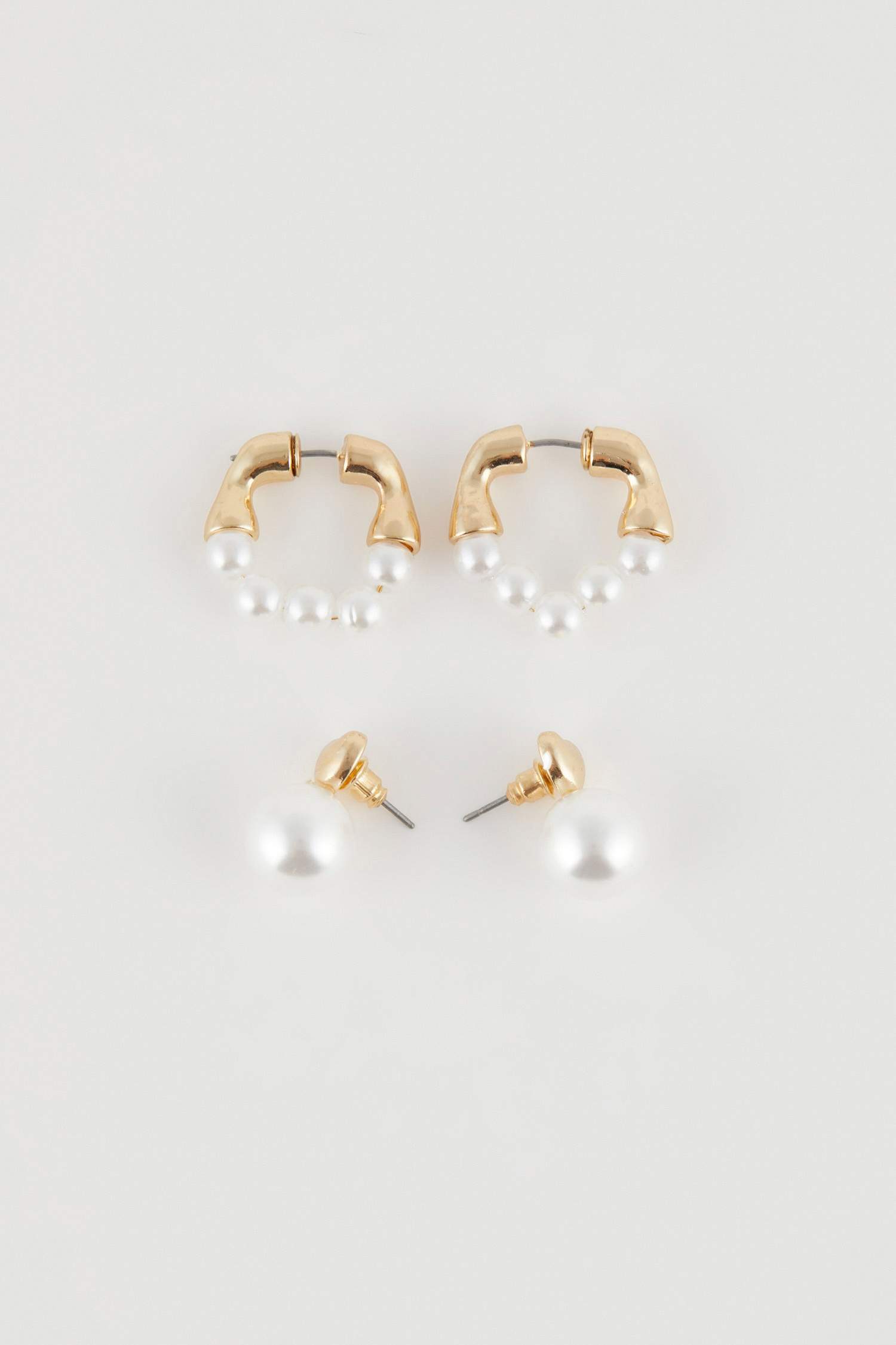 Kadın 2'li İnci Detaylı Küpe