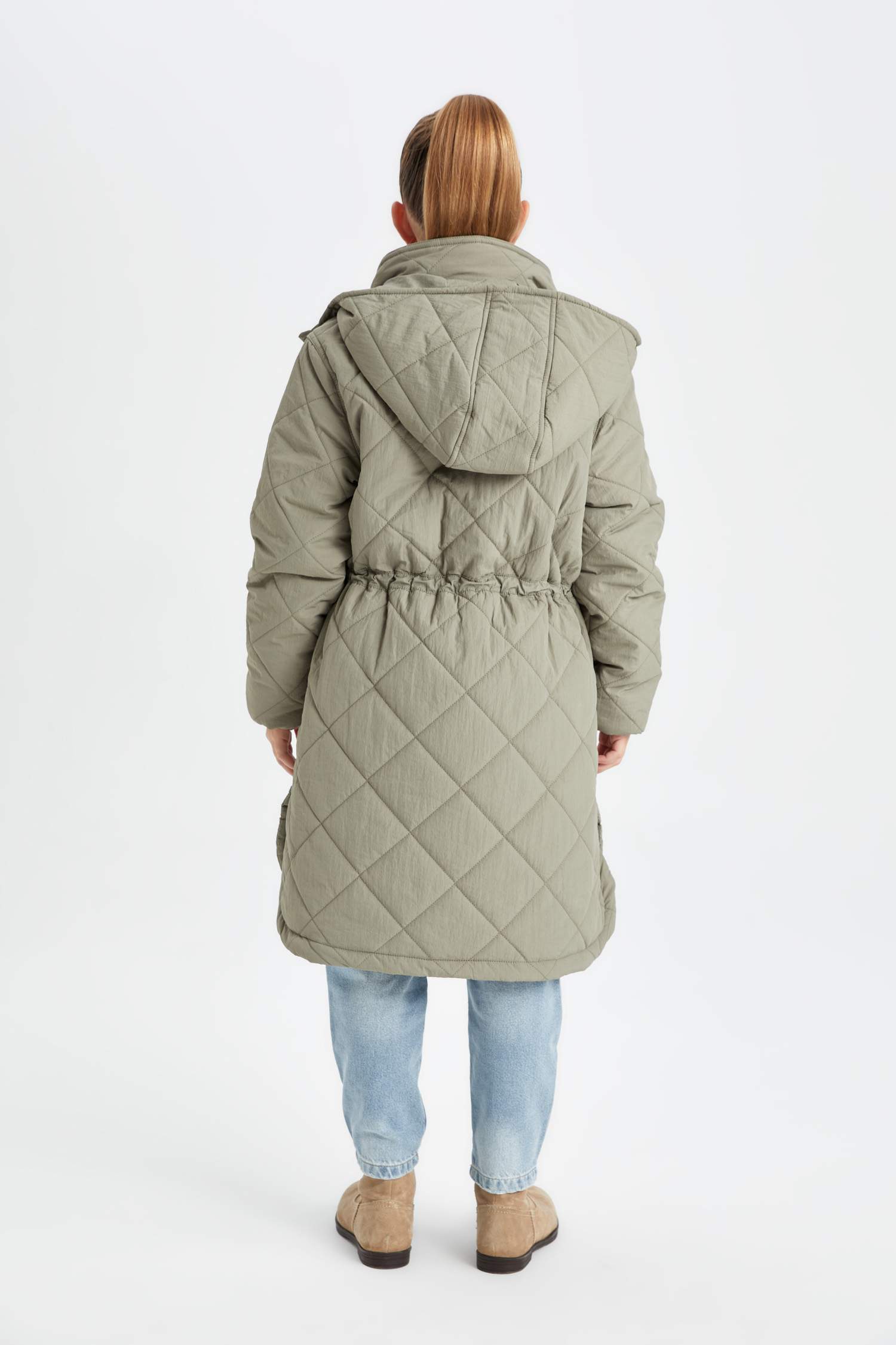 Girl Waterproof Hooded Long Puffer Jacket