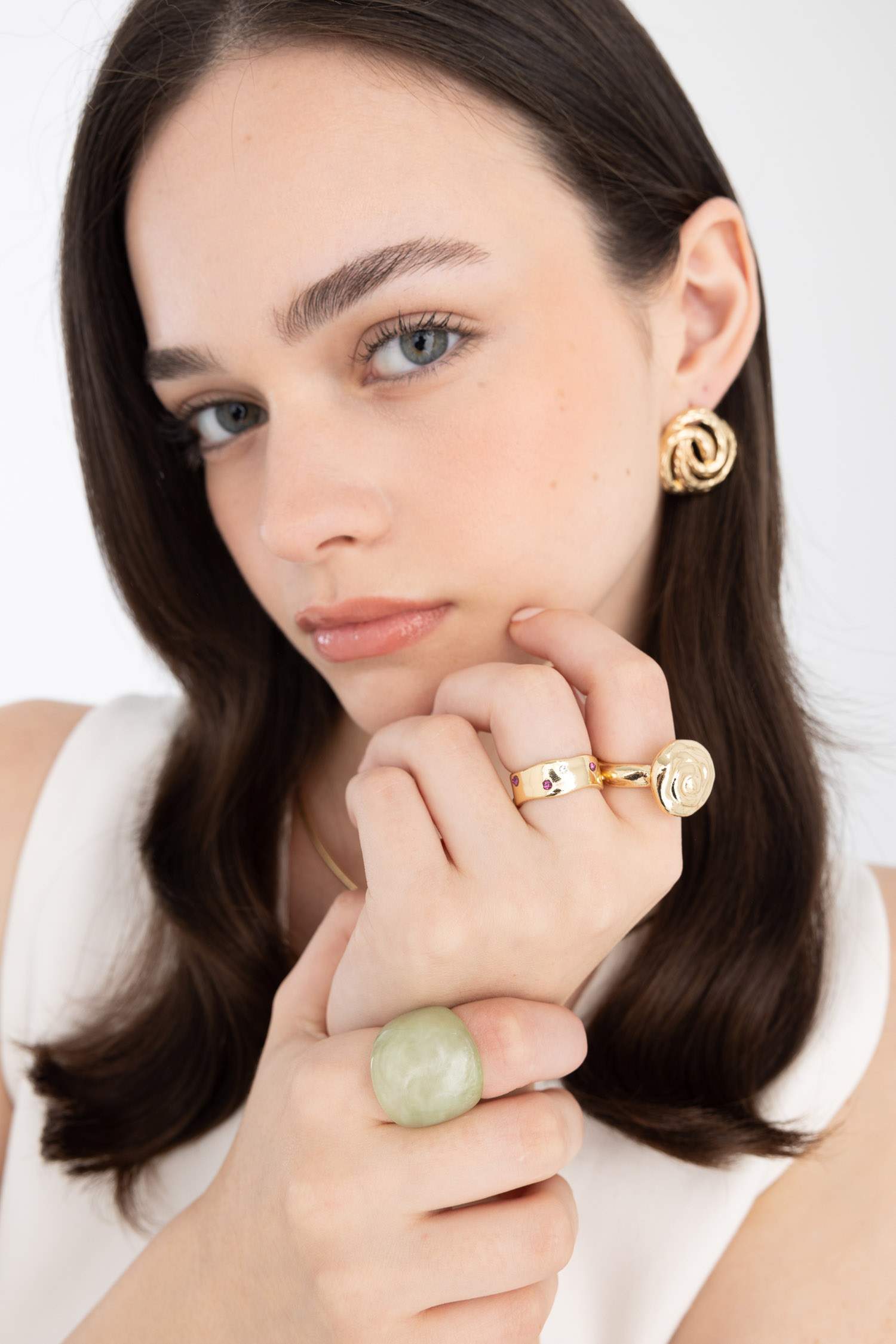 Woman 3 Colorful Rings