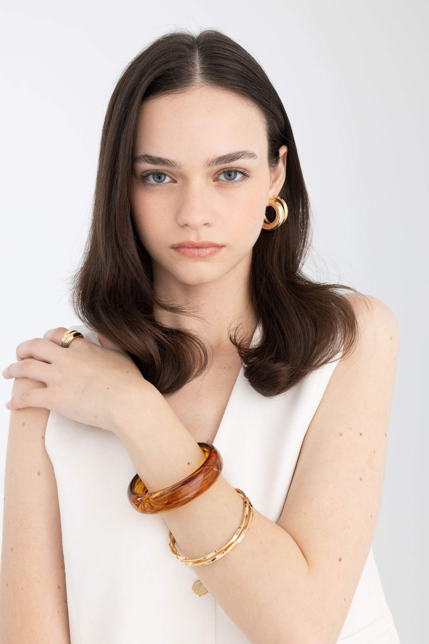 Bracelet 3 pièces en couleur doré pour Femme