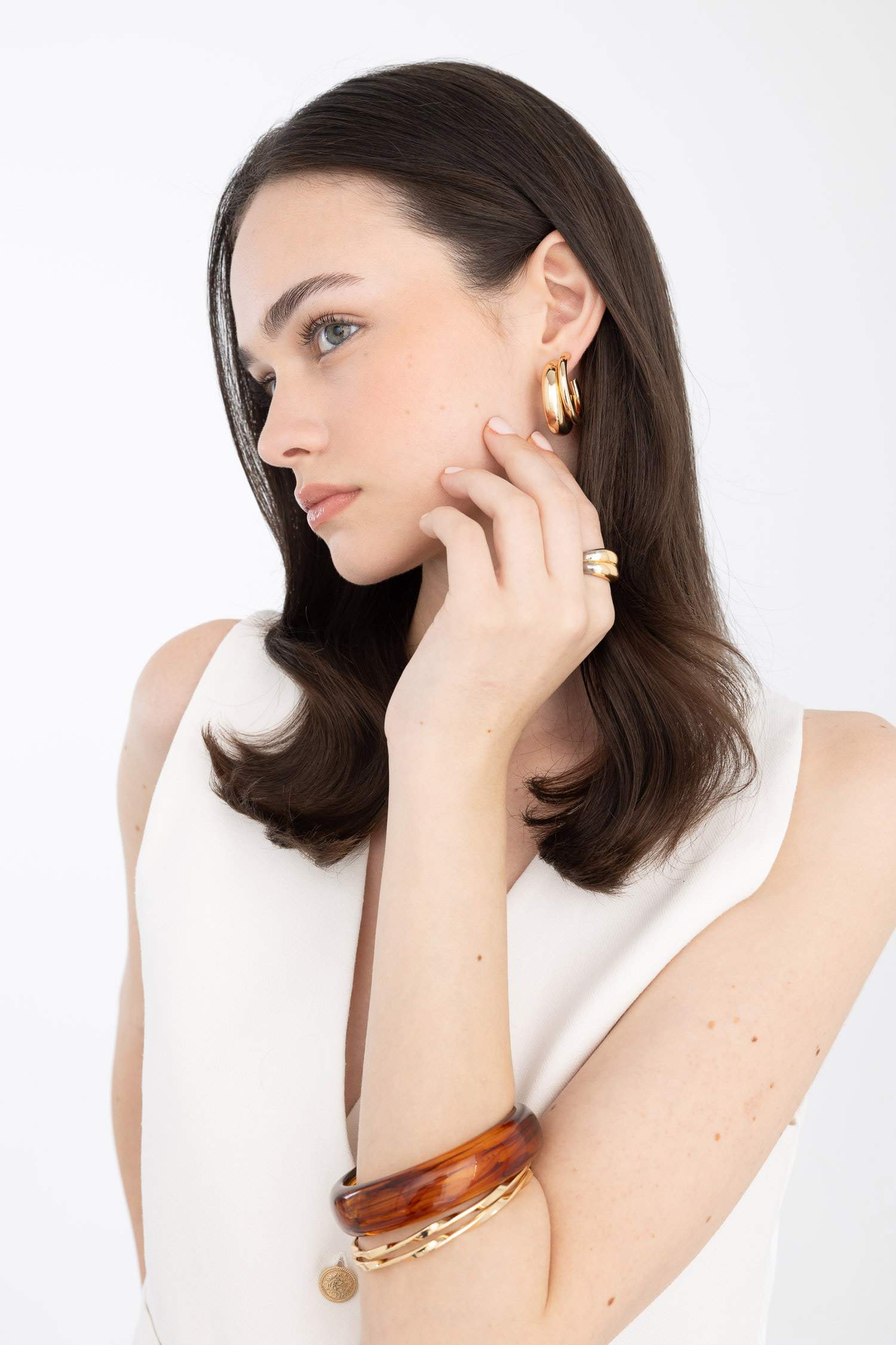 Bracelet 3 pièces en couleur doré pour Femme