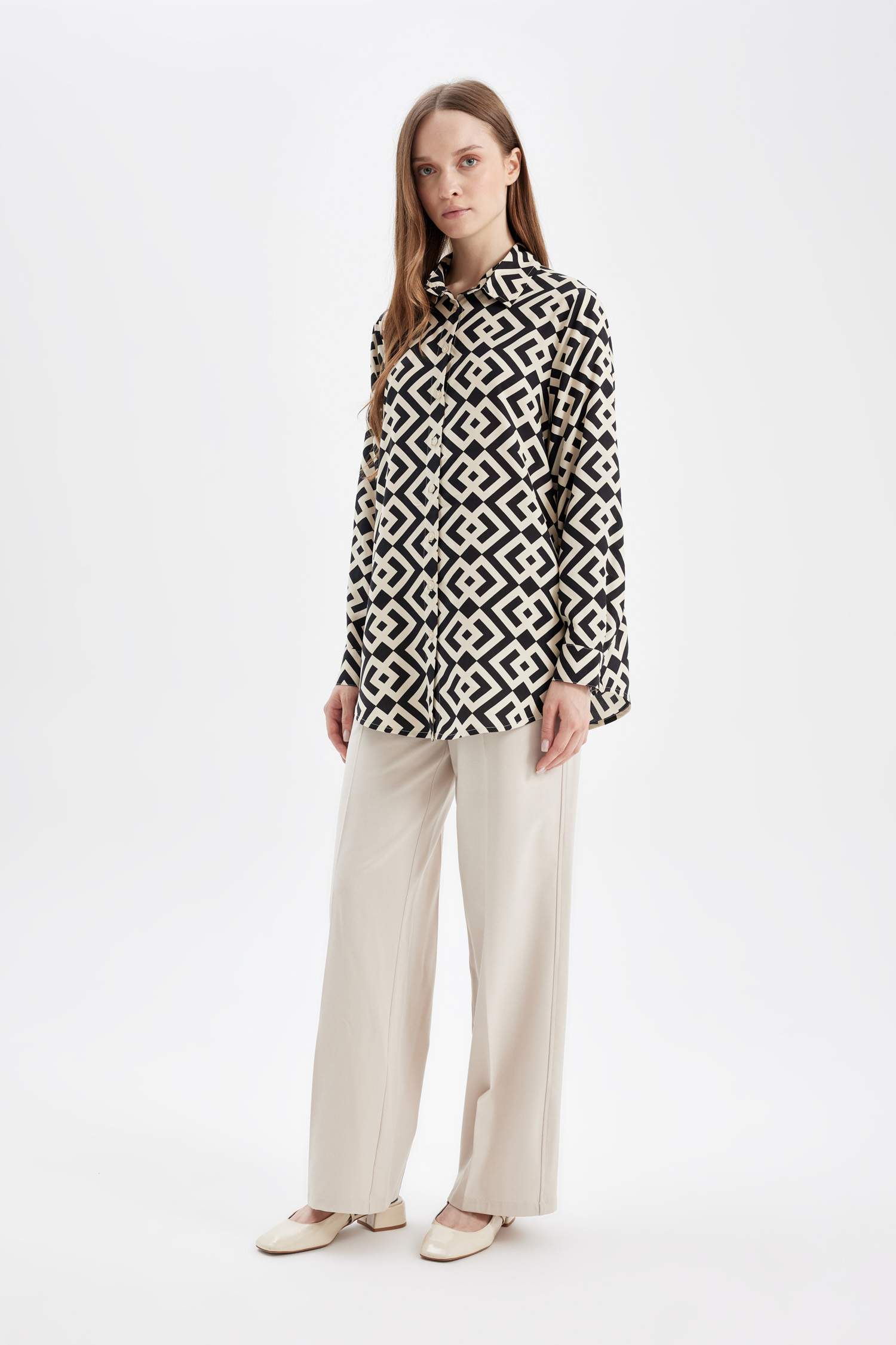 Regular Fit Printed Long Sleeve Tunic