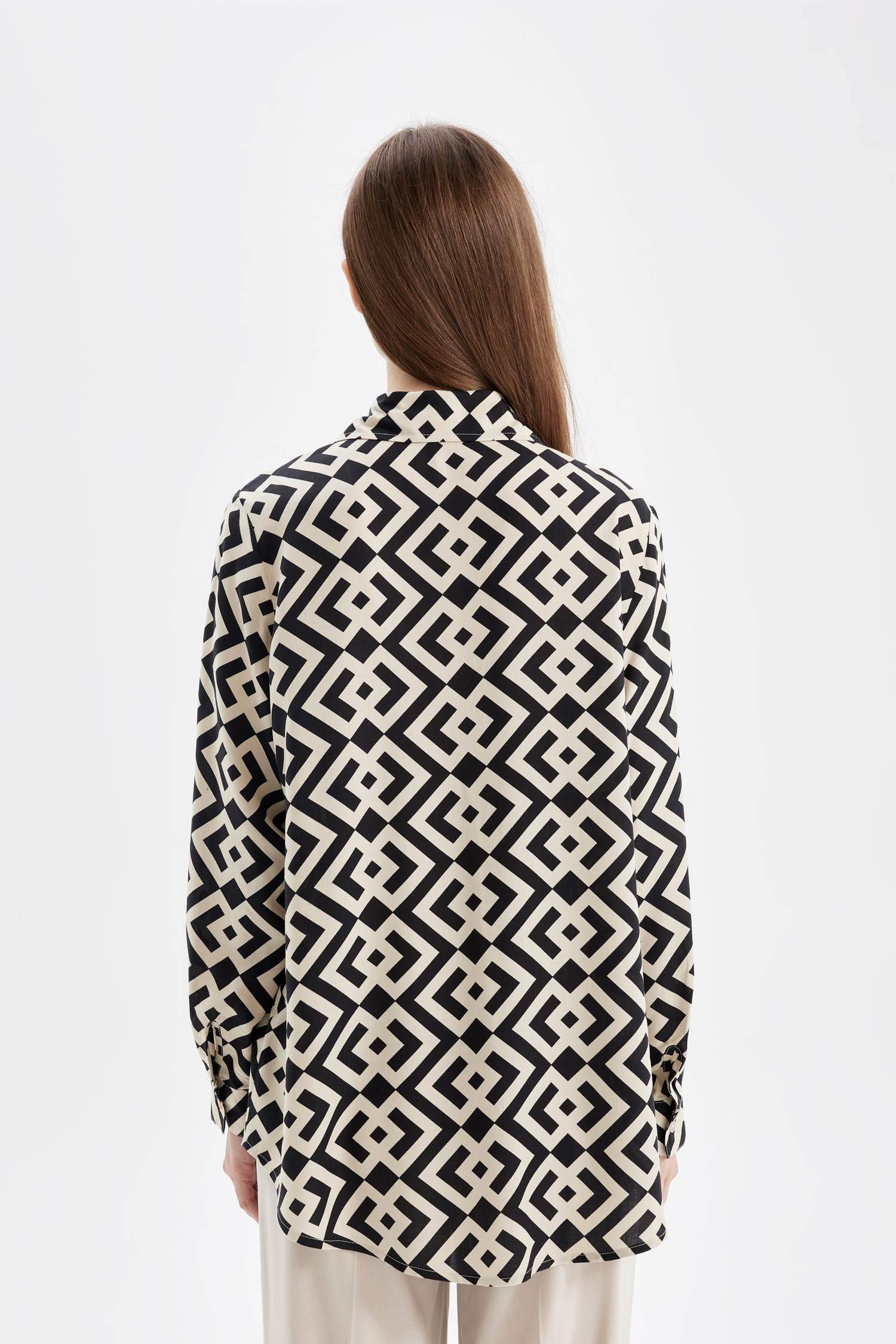 Regular Fit Printed Long Sleeve Tunic