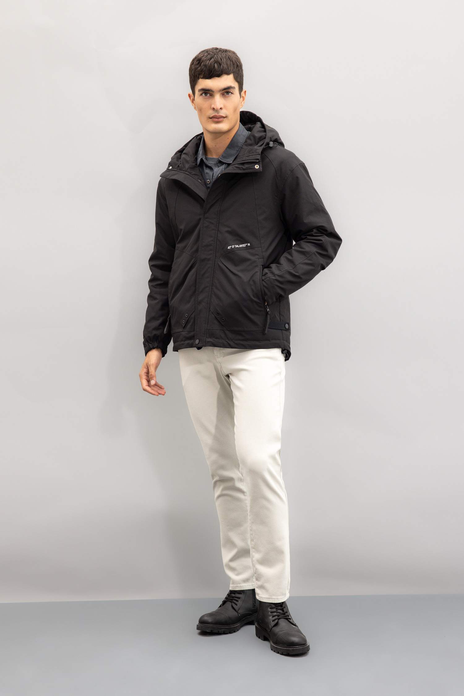 Hooded Zippered Pocketed Waterproof Light Thin Raincoat