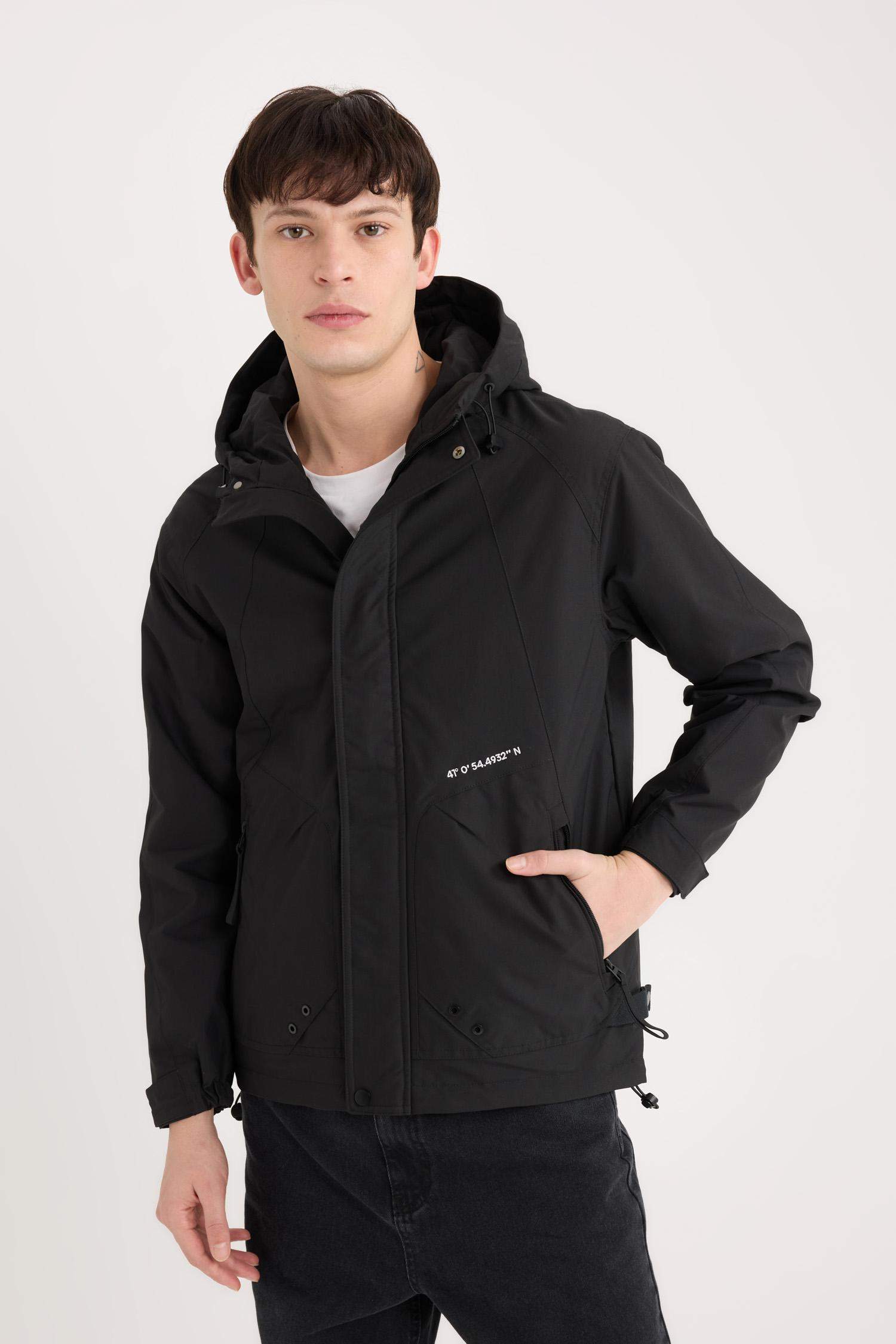 Hooded Zippered Pocketed Waterproof Light Thin Raincoat