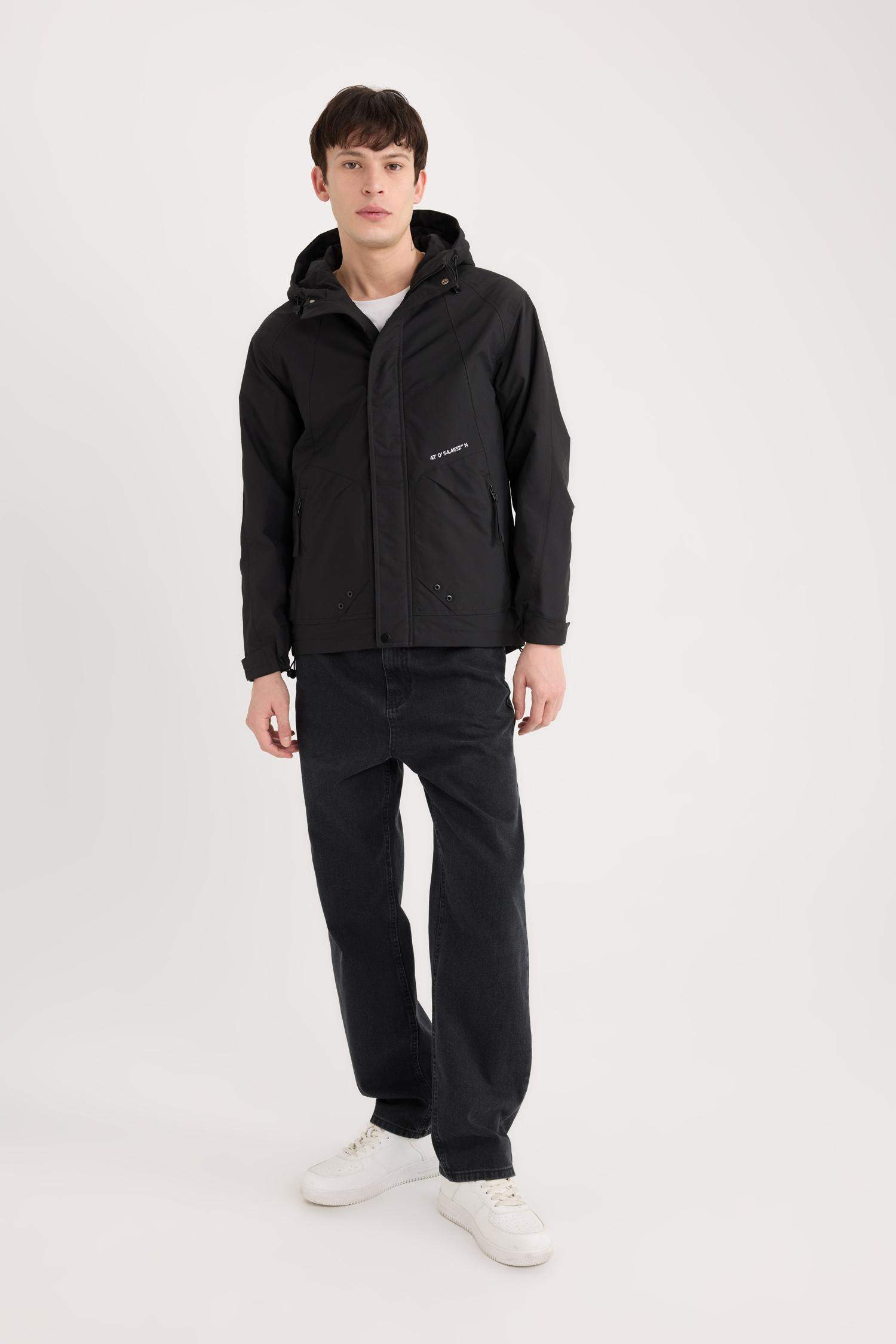 Hooded Zippered Pocketed Waterproof Light Thin Raincoat