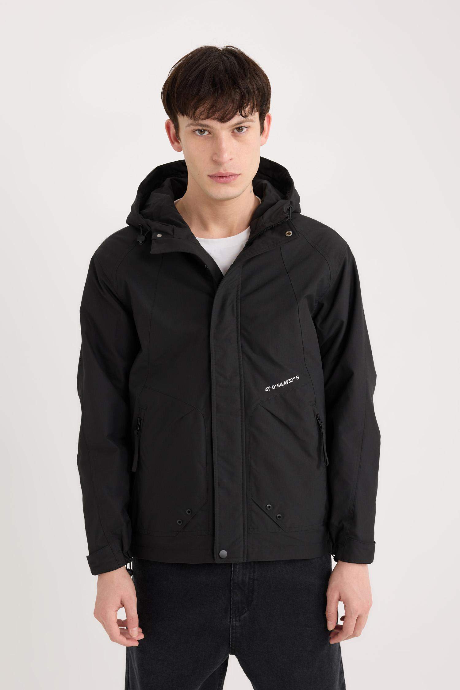 Hooded Zippered Pocketed Waterproof Light Thin Raincoat