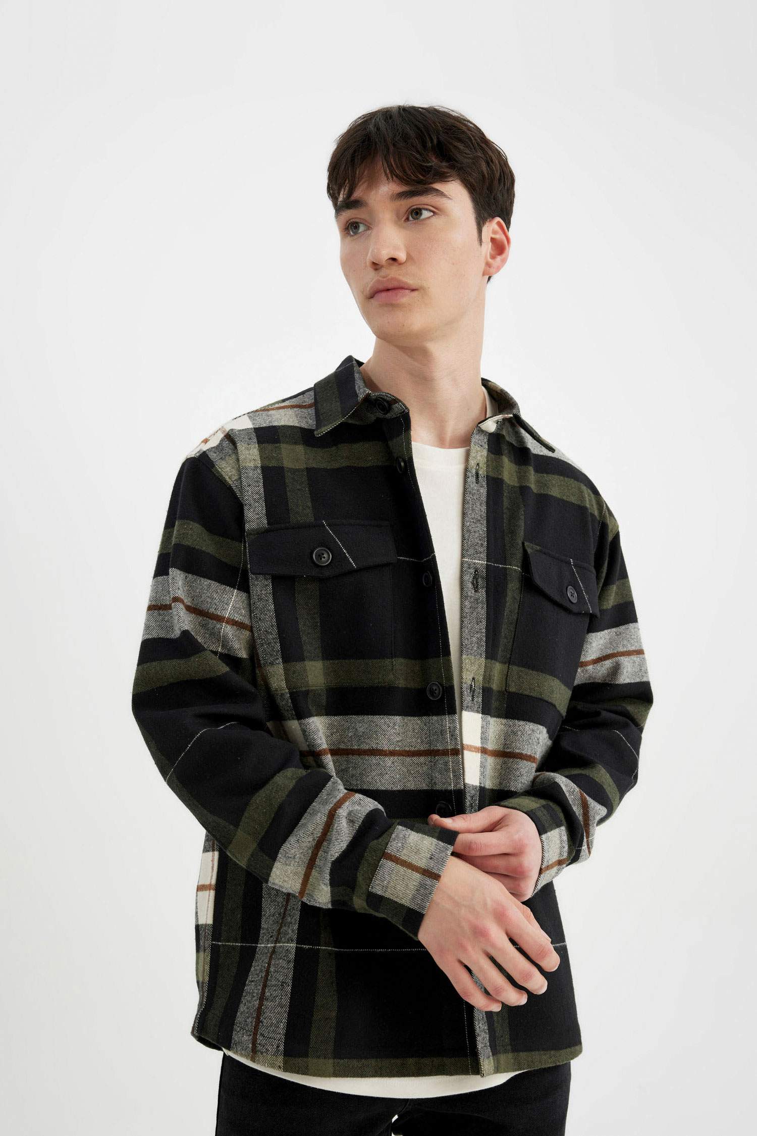 Relax Fit Plaid Lumberjack Long Sleeve Shirt