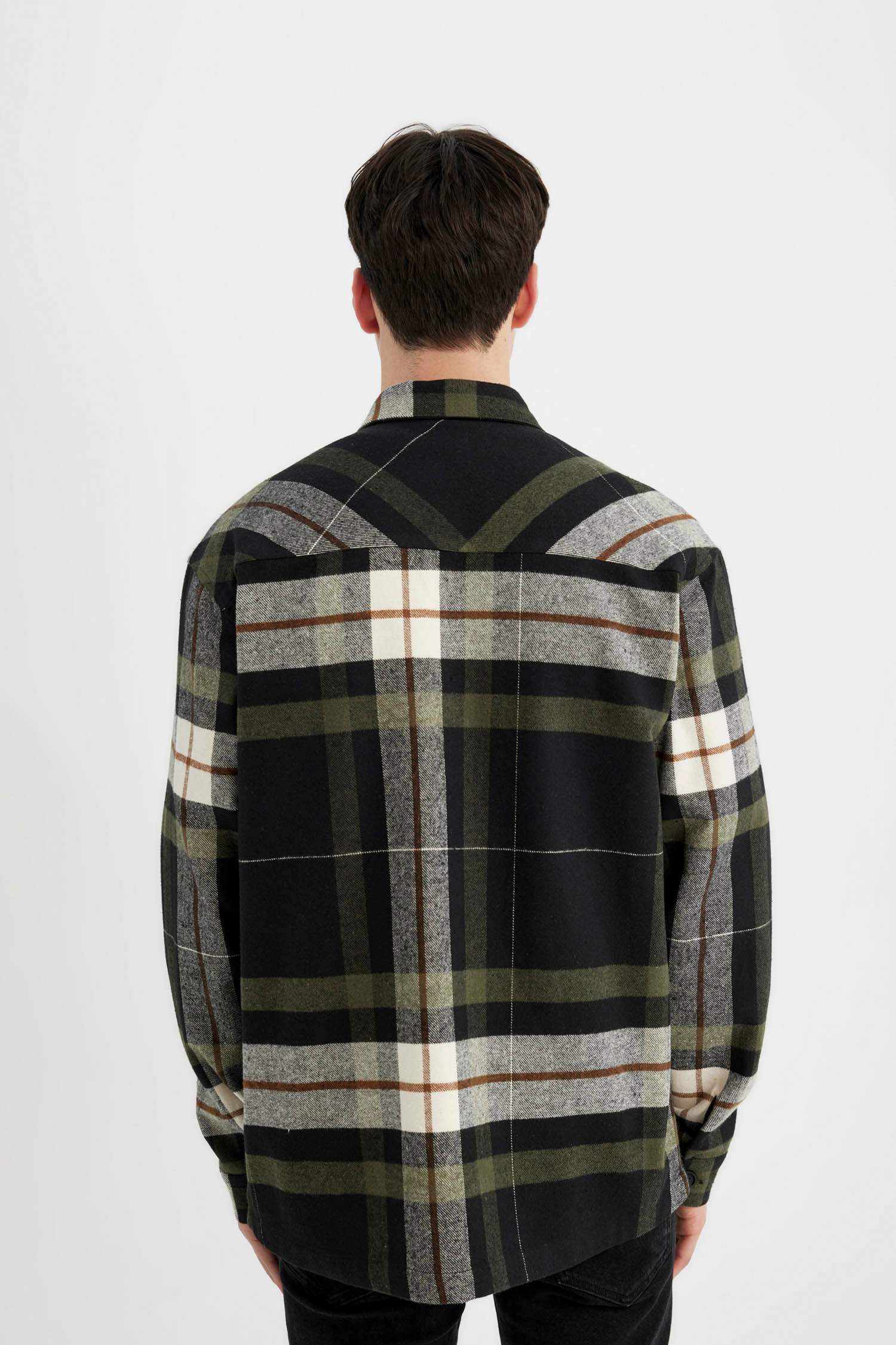 Relax Fit Plaid Lumberjack Long Sleeve Shirt