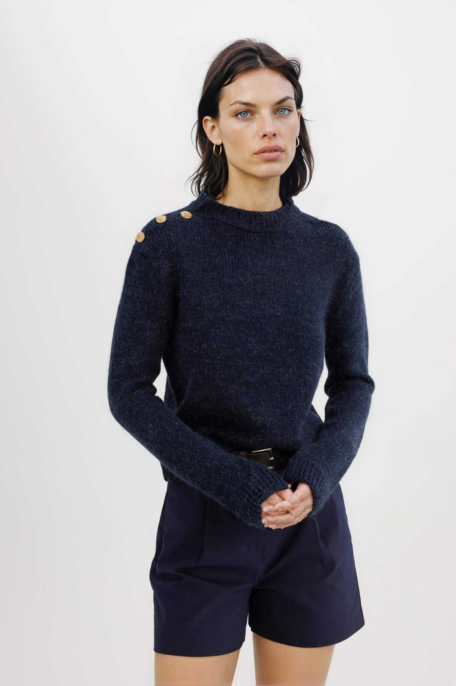 Regular Fit Yumuşak Dokulu Bisiklet Yaka Triko Kazak