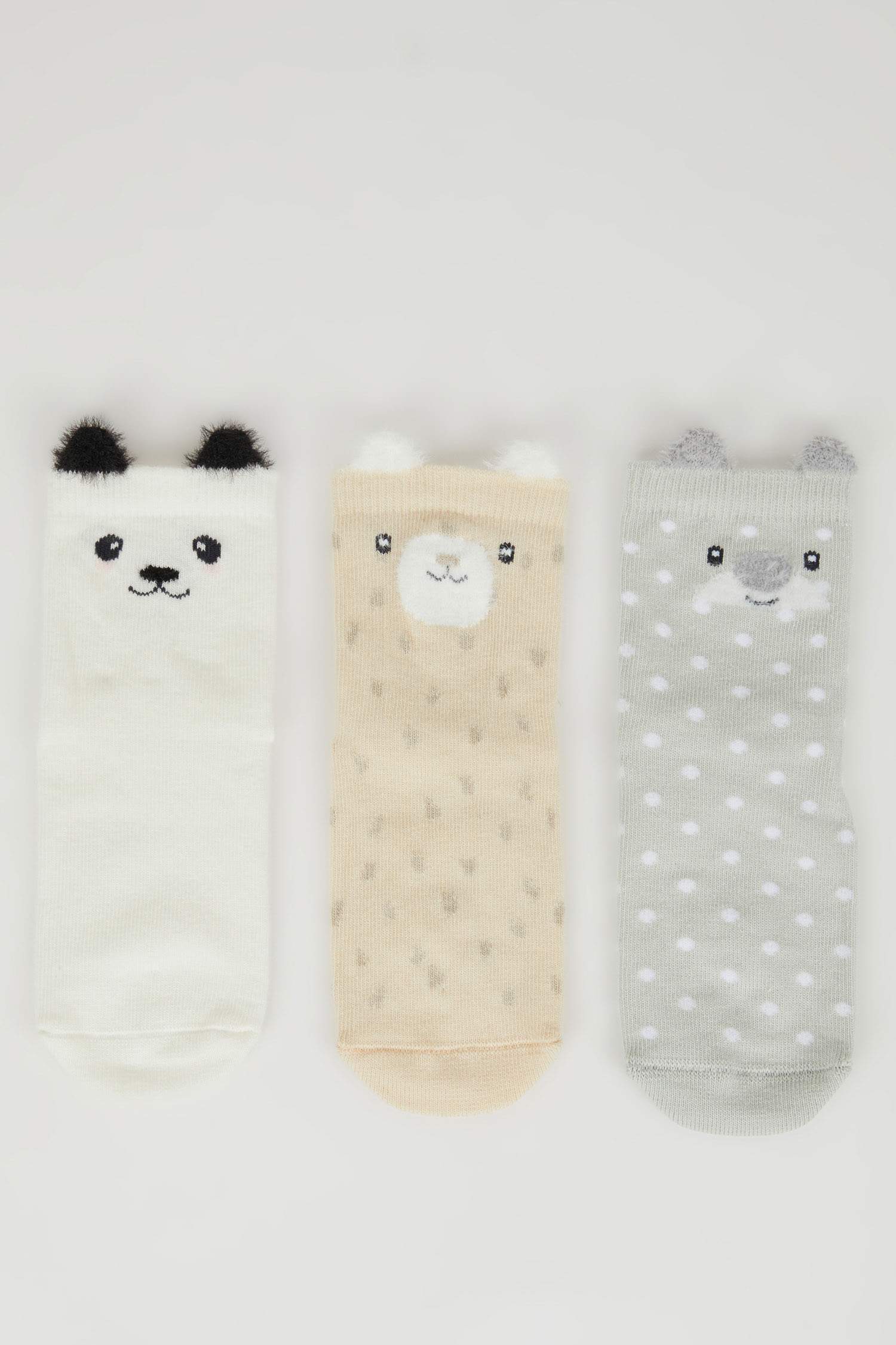 Kız Bebek Dikişsiz 3'lü Pamuklu Uzun Çorap
