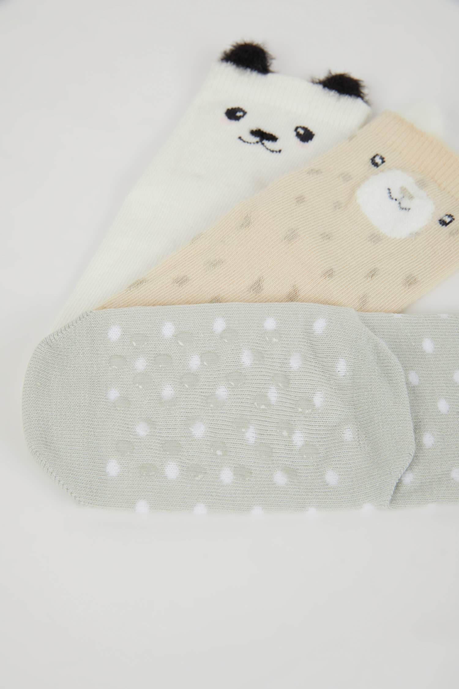 Kız Bebek Dikişsiz 3'lü Pamuklu Uzun Çorap