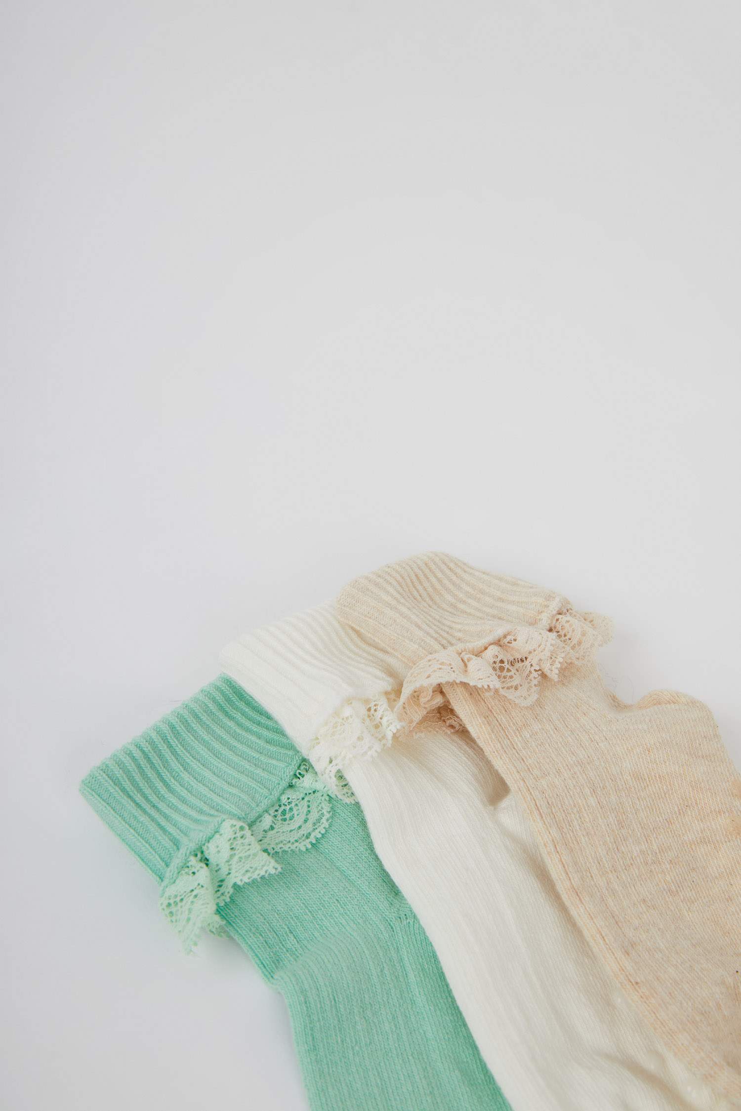 جوارب طويلة قطن بناتي - 3 قطع