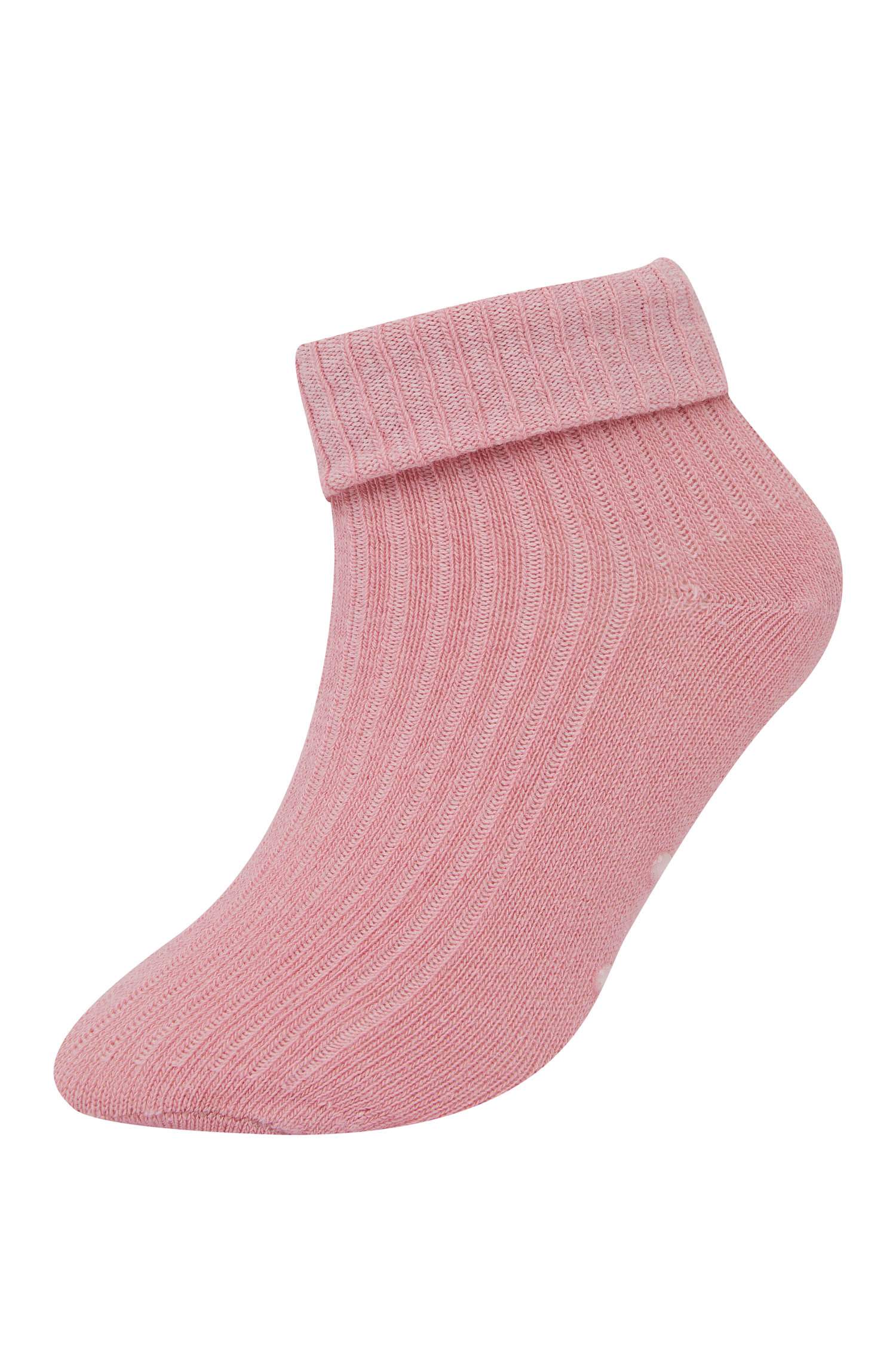 Kız Bebek Dikişsiz 4'lü Pamuklu Uzun Çorap