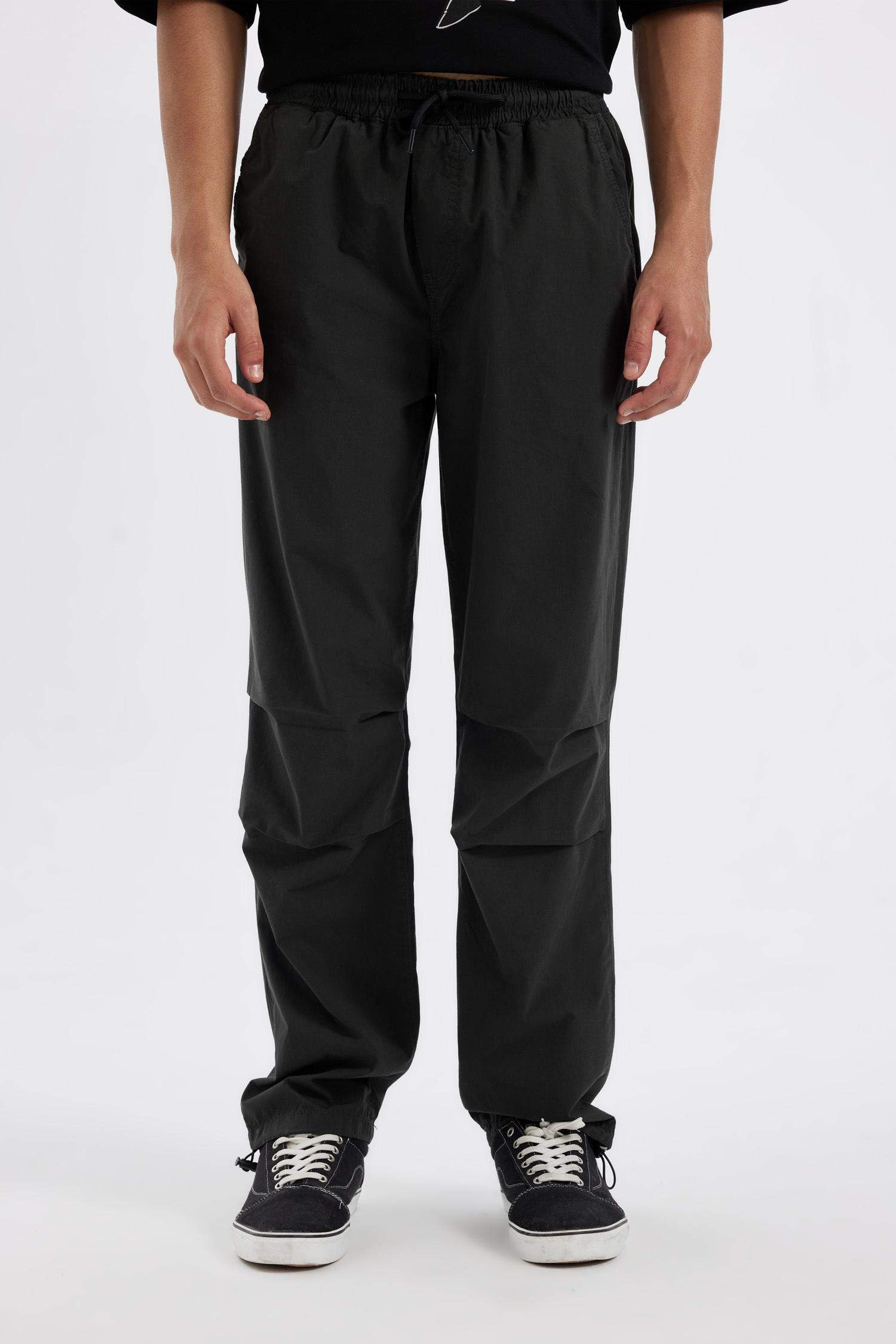 %100 Pamuk Yazlık Jogger Pantolon Wide Leg Bol Rahat Kesim Paraşüt Beli Bağcıklı Geniş Bol Paça