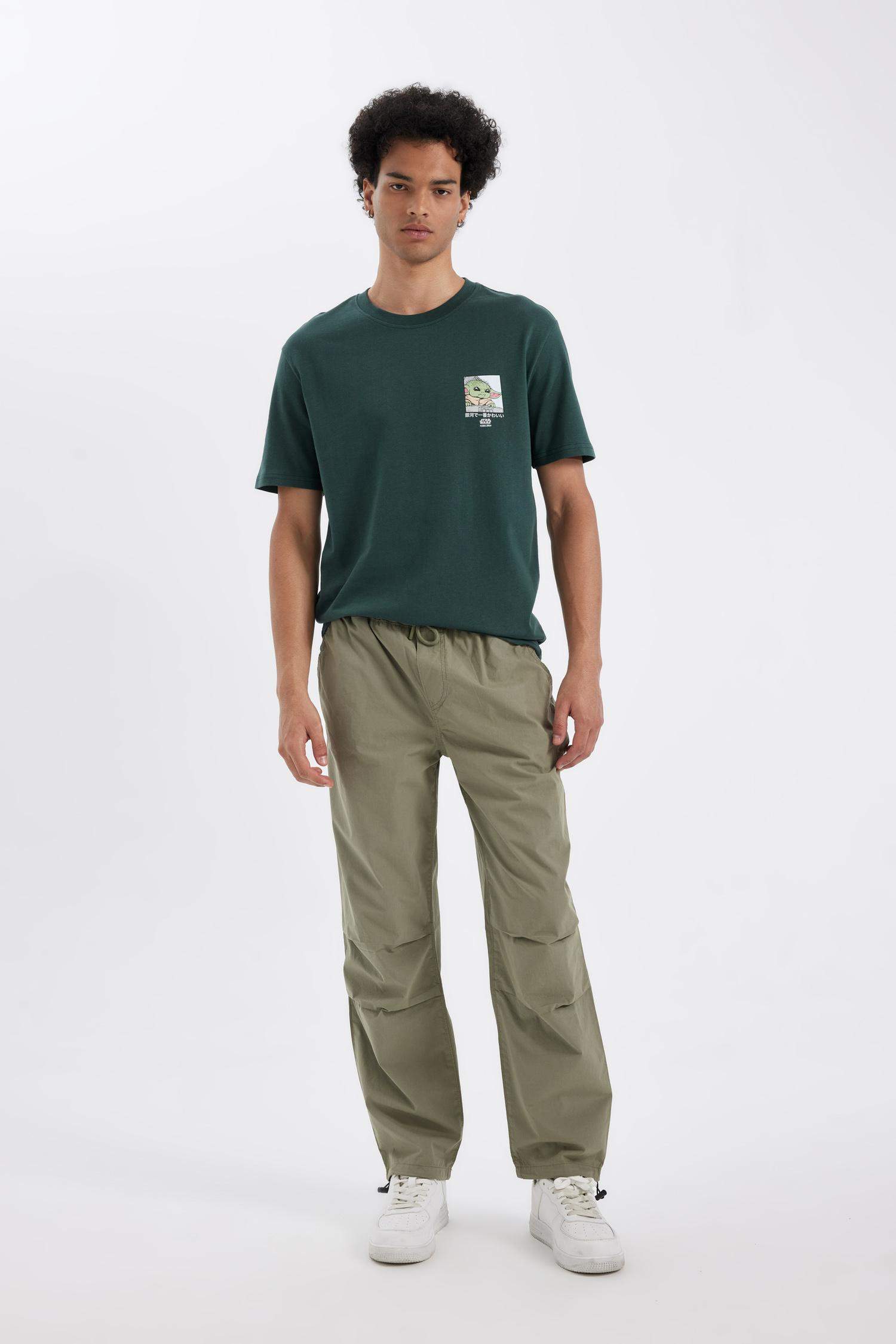 %100 Pamuk Yazlık Jogger Pantolon Wide Leg Bol Rahat Kesim Paraşüt Beli Bağcıklı Geniş Bol Paça