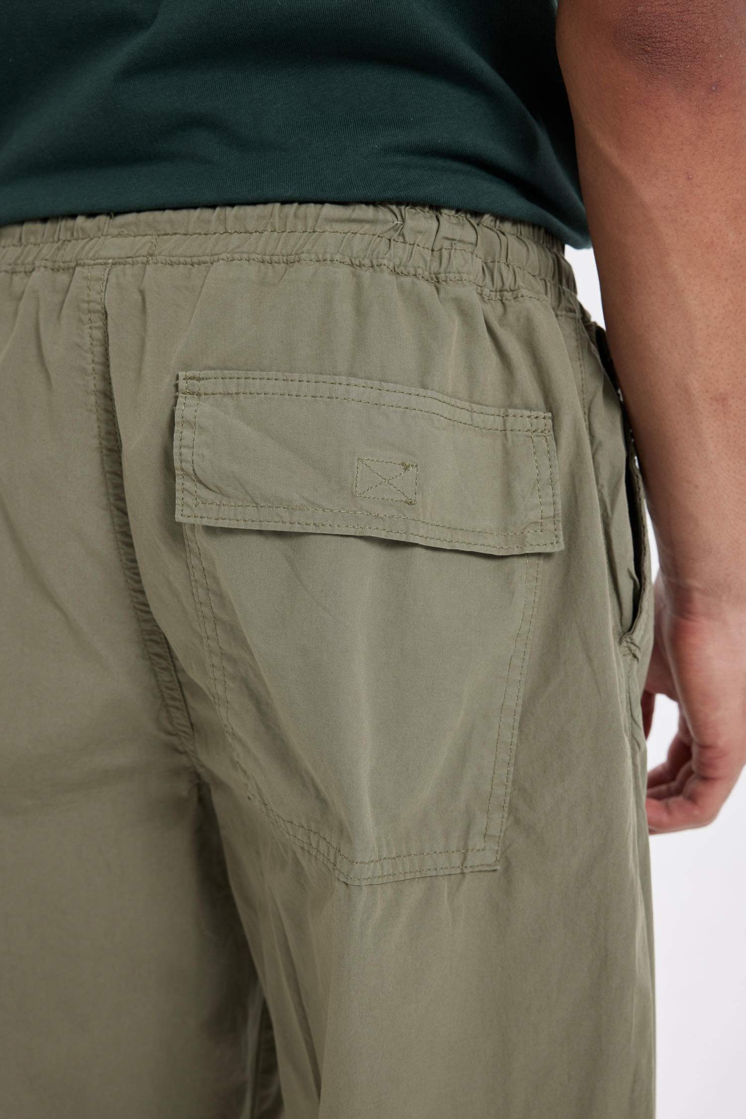 %100 Pamuk Yazlık Jogger Pantolon Wide Leg Bol Rahat Kesim Paraşüt Beli Bağcıklı Geniş Bol Paça