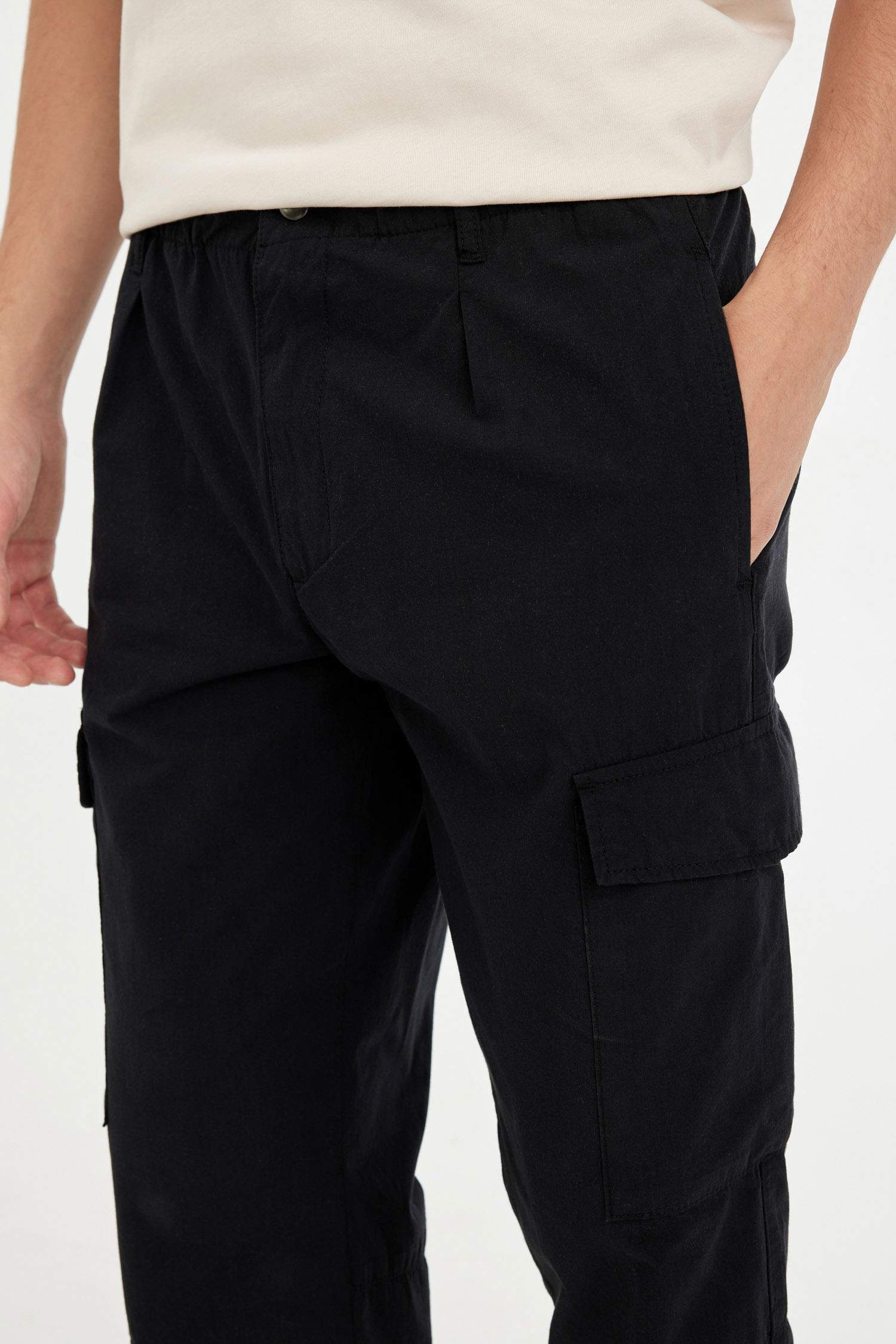 %100 Pamuk Yazlık Pantolon Wide Leg Bol Rahat Kesim Kargo Cepli Paraşüt Geniş Bol Paça