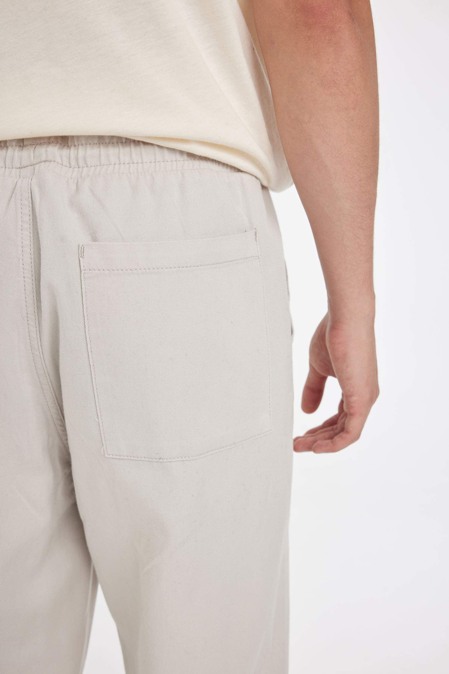 %100 Pamuk Yazlık Jogger Pantolon Wide Leg Bol Rahat Kesim Paraşüt Beli Bağcıklı Geniş Bol Paça