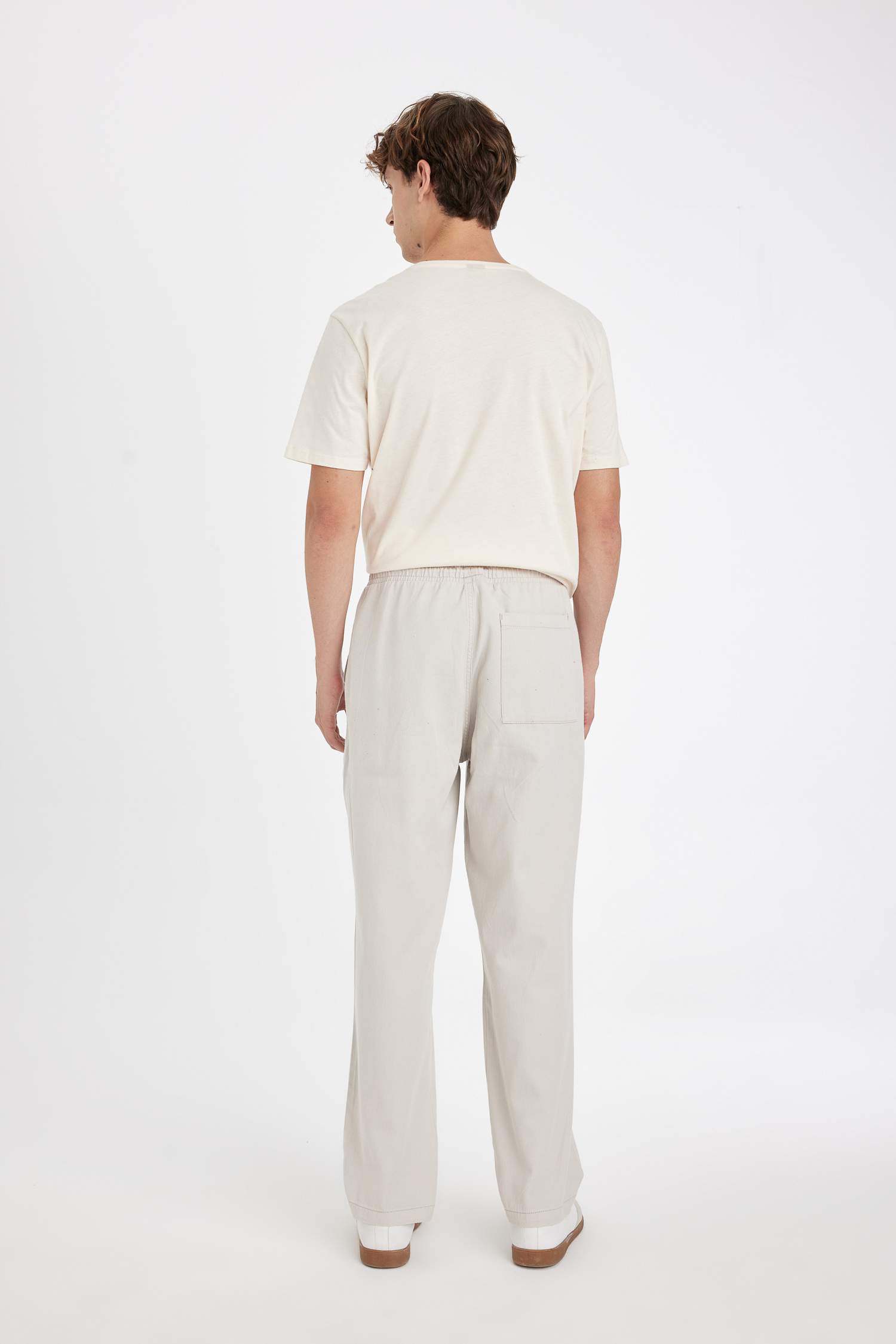 %100 Pamuk Yazlık Jogger Pantolon Wide Leg Bol Rahat Kesim Paraşüt Beli Bağcıklı Geniş Bol Paça