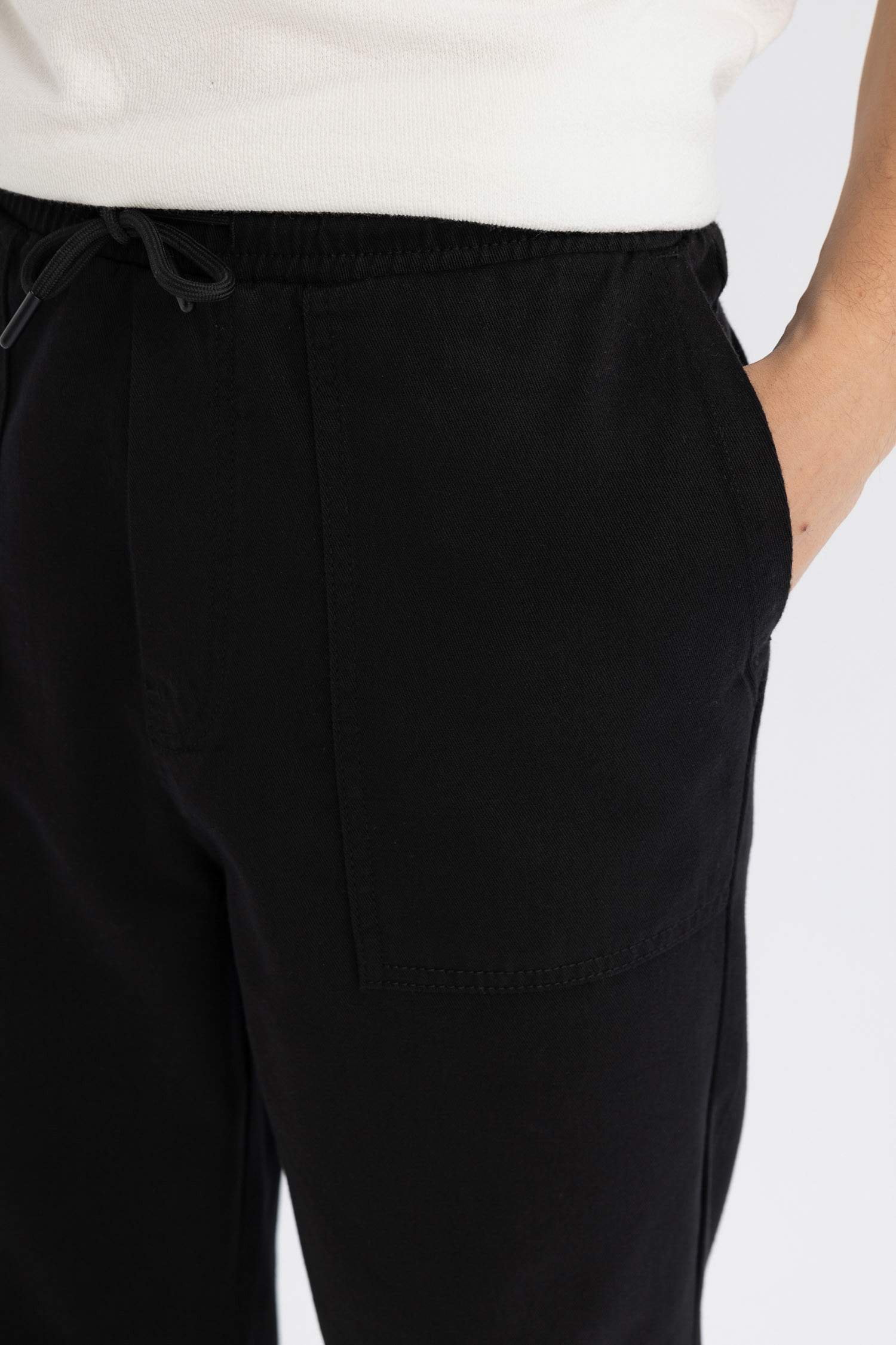 Wide Straight Cotton Parachute Style Trousers