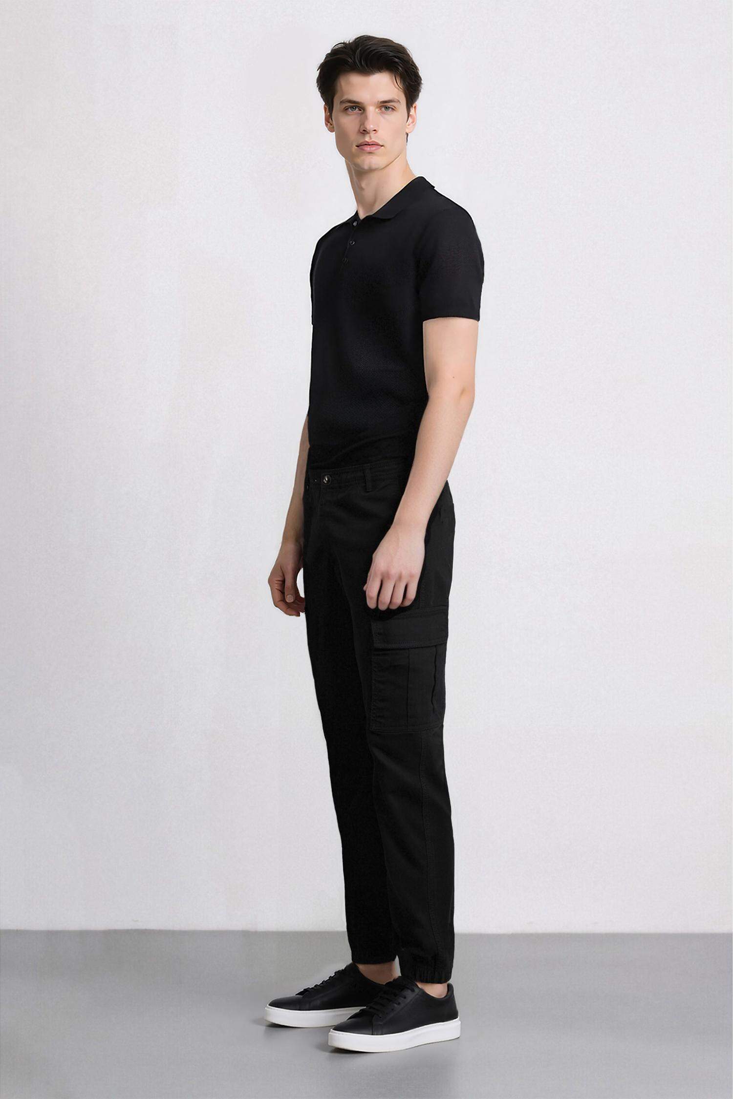 بنطلون كارجو جبردين قصة عادية بجيب