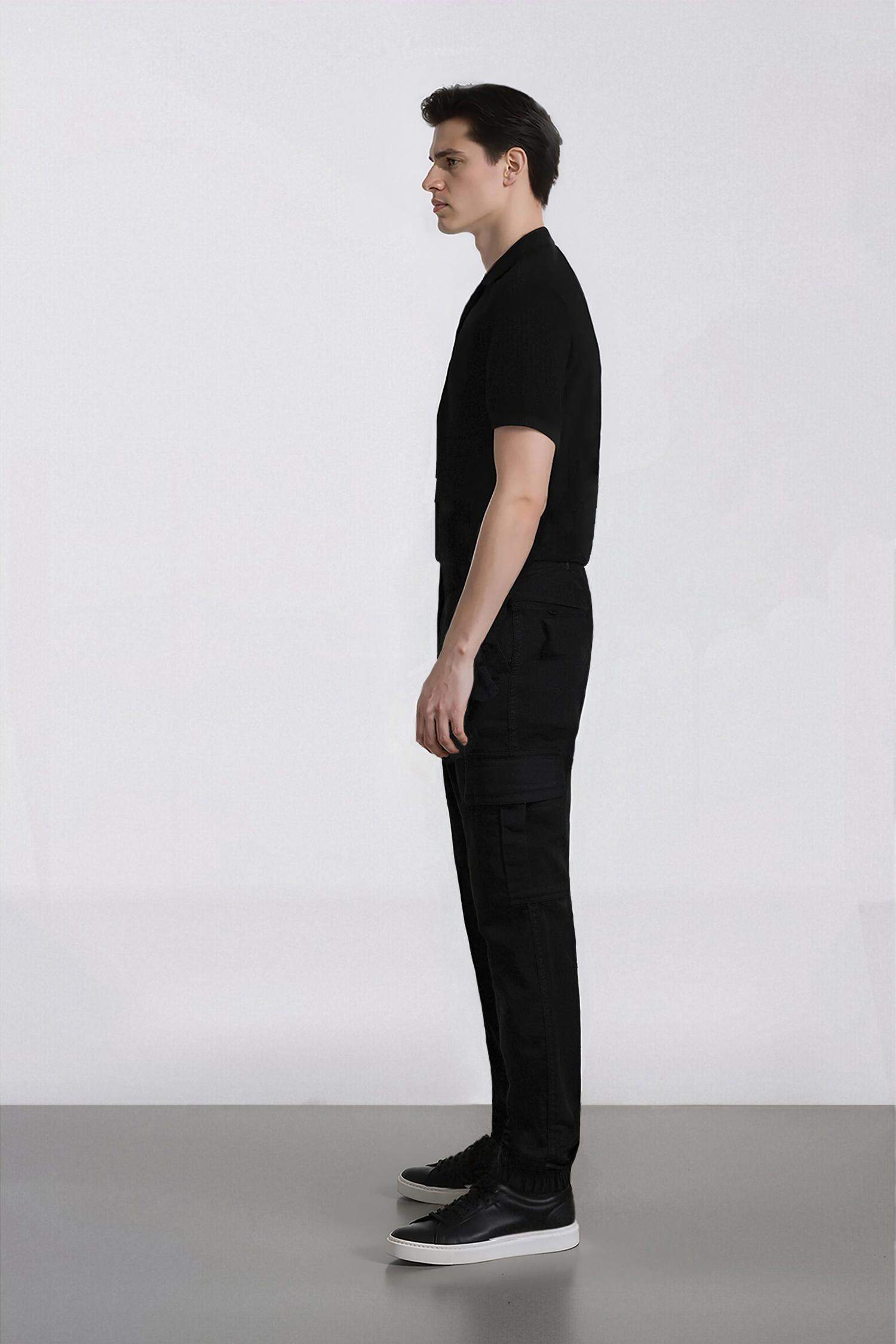 بنطلون كارجو جبردين قصة عادية بجيب