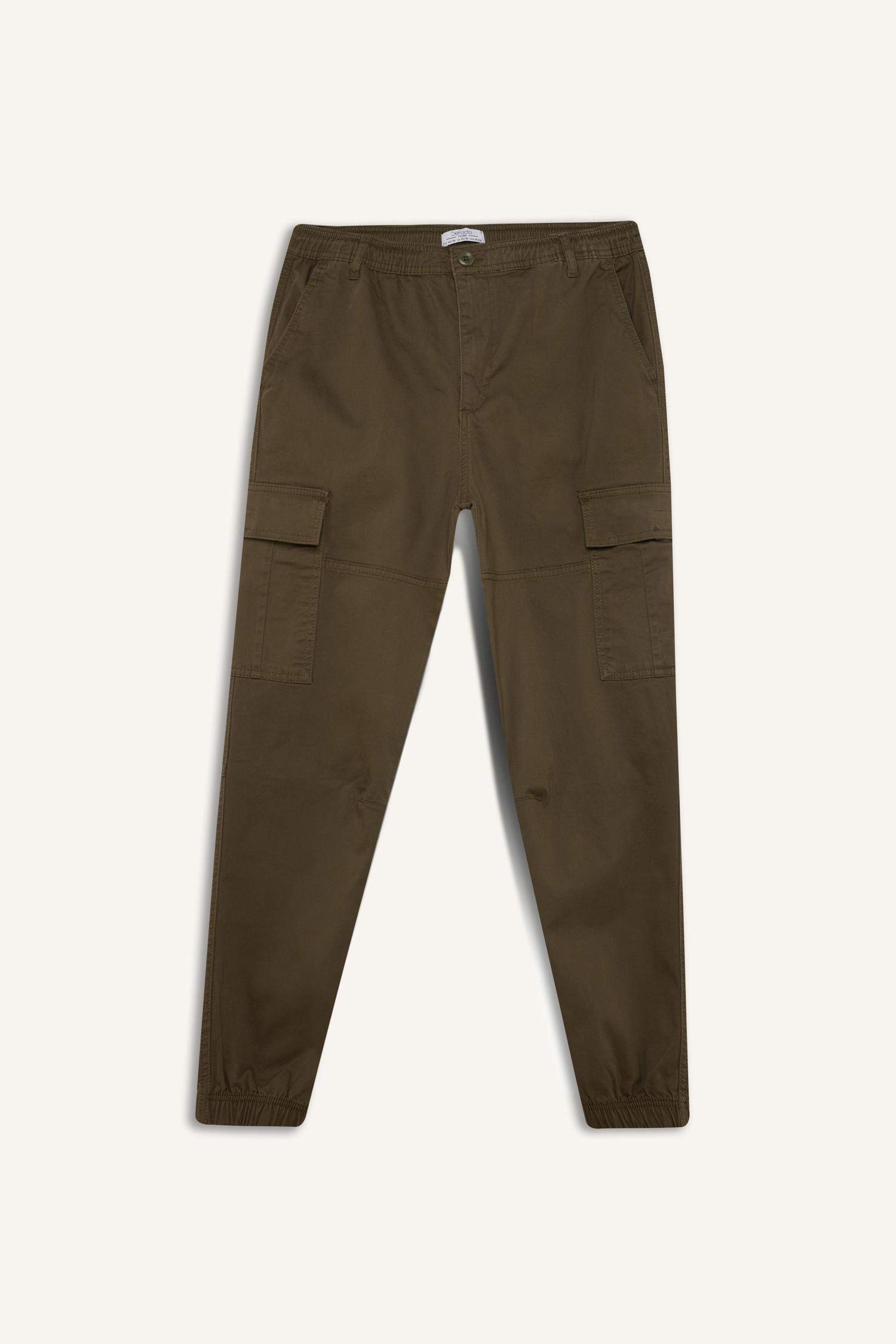 Regular Gabardin Jogger Pantolon Kargo Cepli Beli Paçası Lastikli
