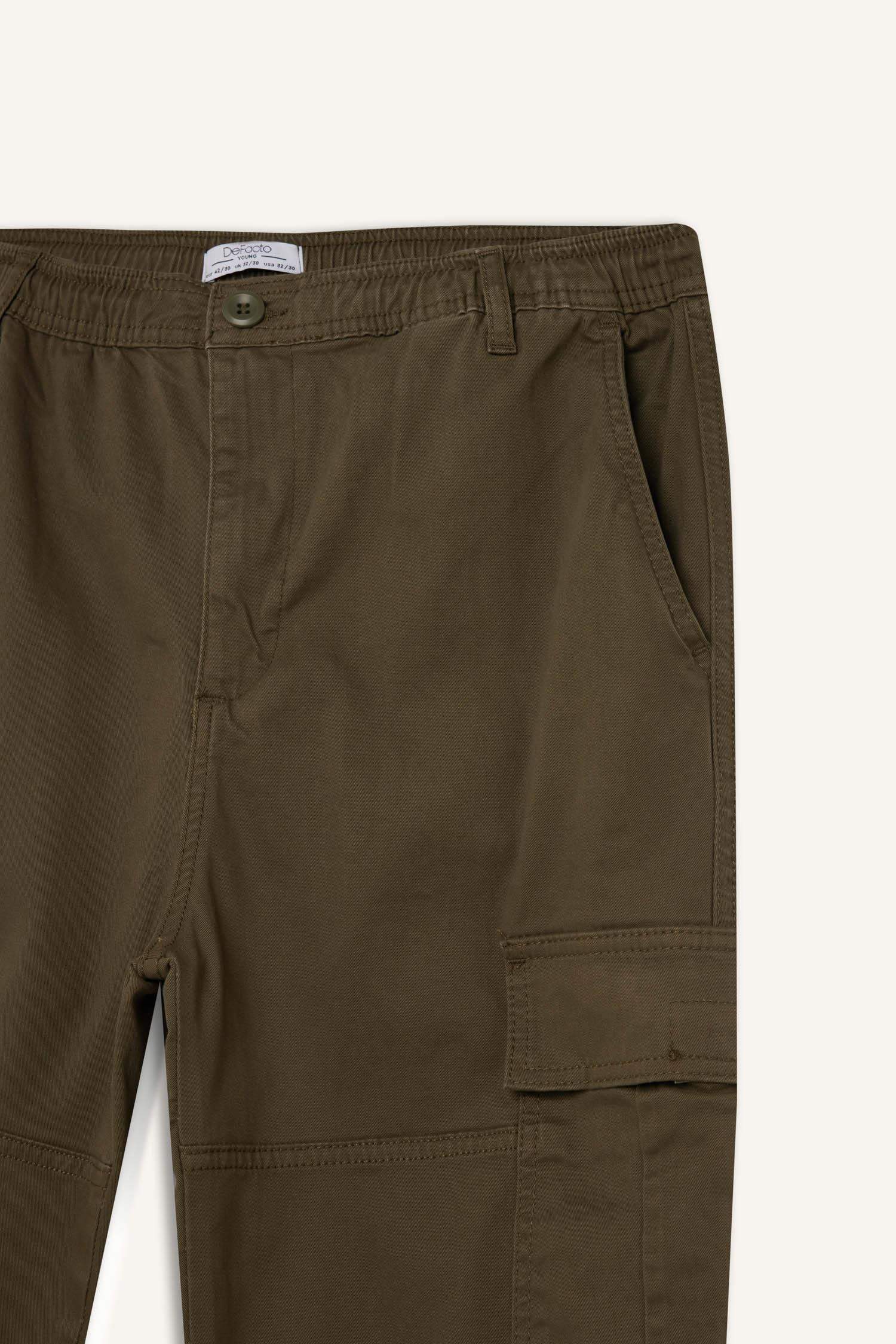 Regular Gabardin Jogger Pantolon Kargo Cepli Beli Paçası Lastikli